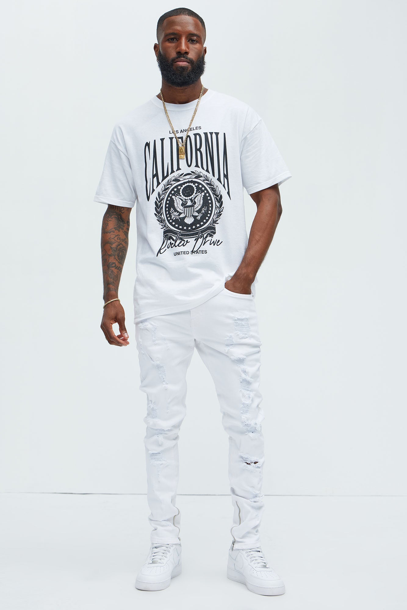 Stay Positive Skinny Jean - White