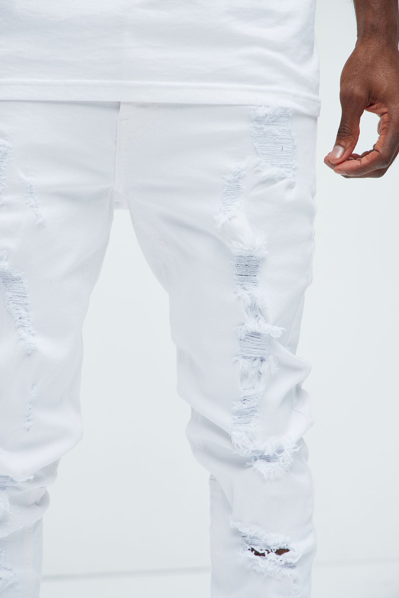 Stay Positive Skinny Jean - White