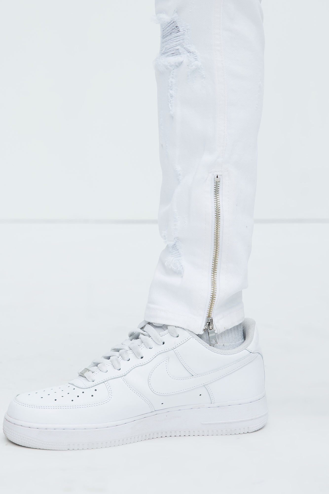 Stay Positive Skinny Jean - White