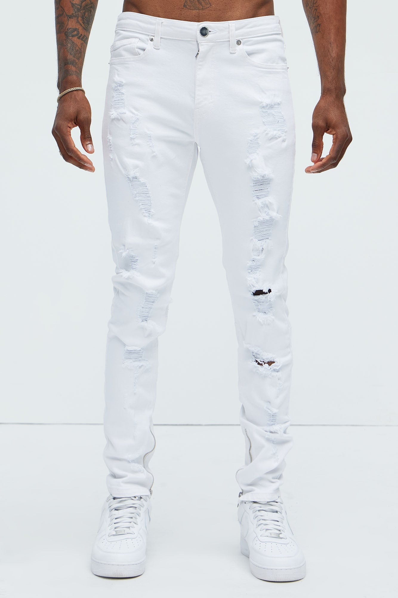 Stay Positive Skinny Jean - White