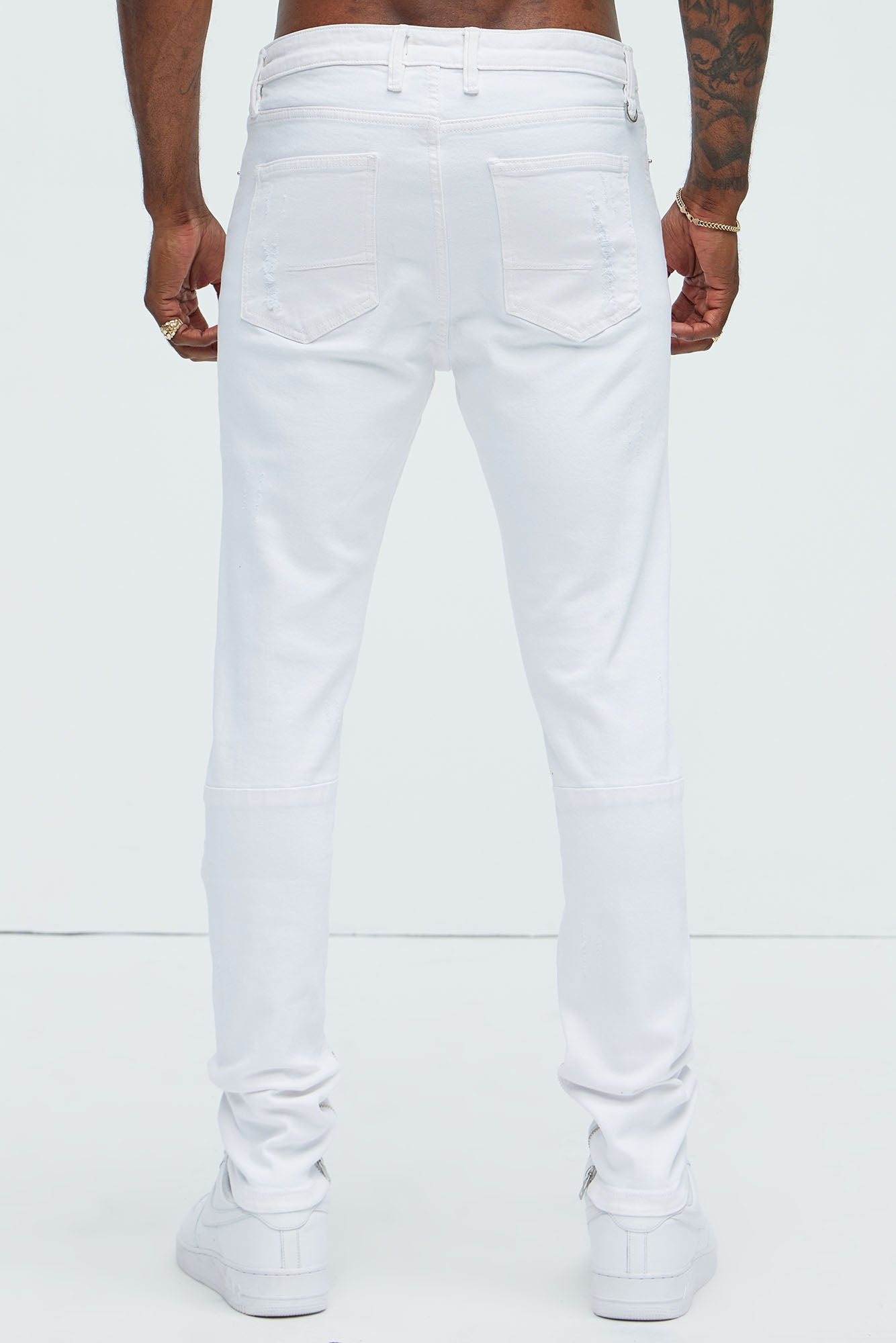 Stay Positive Skinny Jean - White