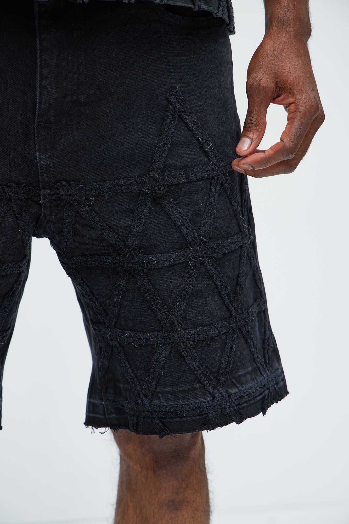Interstellar Relaxed Denim Shorts - Black