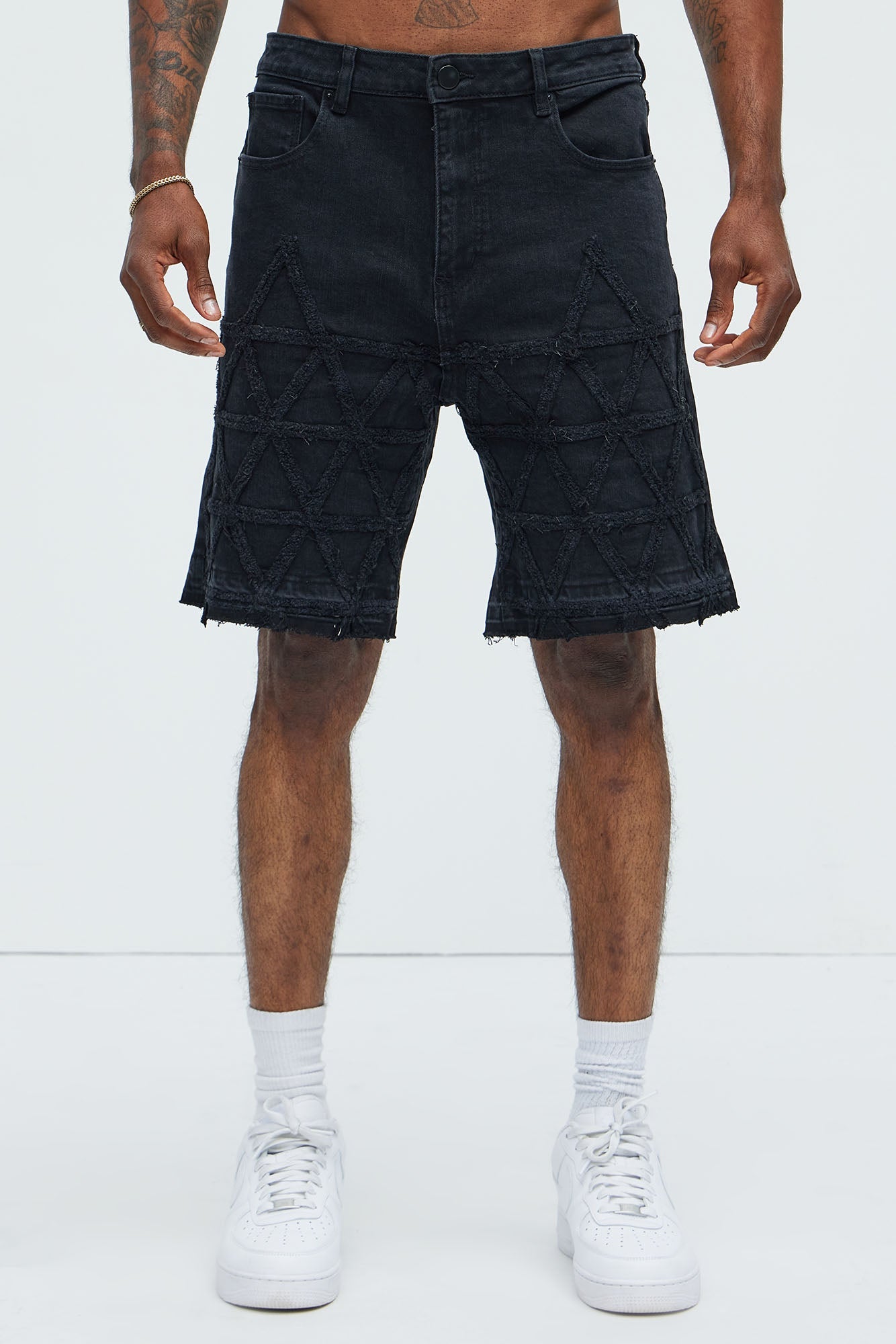 Interstellar Relaxed Denim Shorts - Black