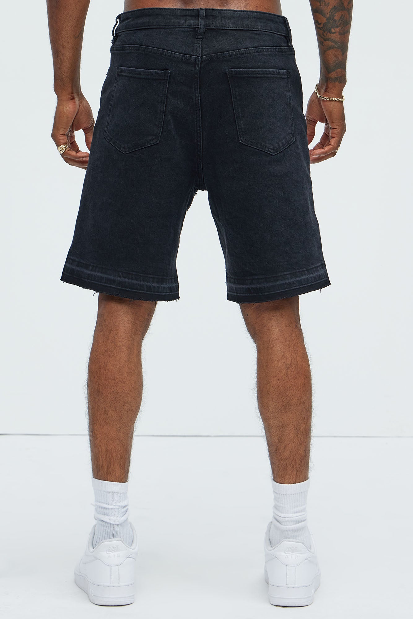 Interstellar Relaxed Denim Shorts - Black