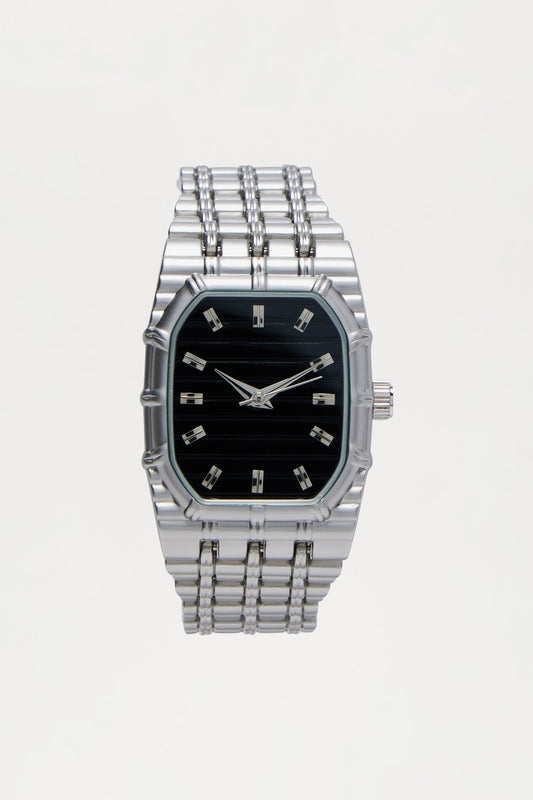 Get That Bag Square Watch - Silver/Black