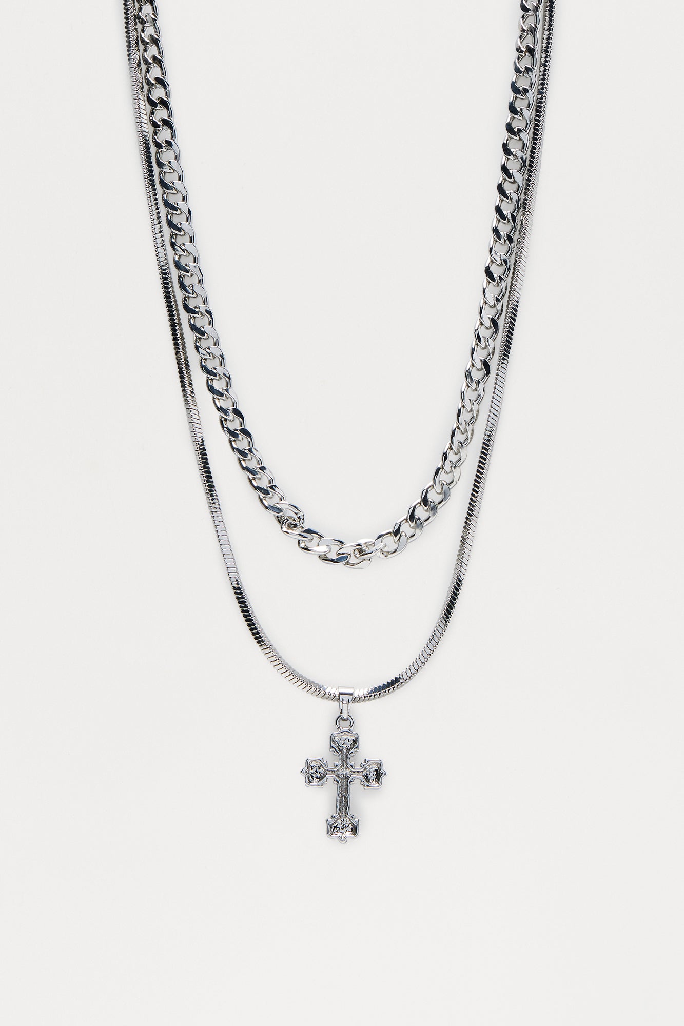 Raye Pendant Necklace Set - Silver