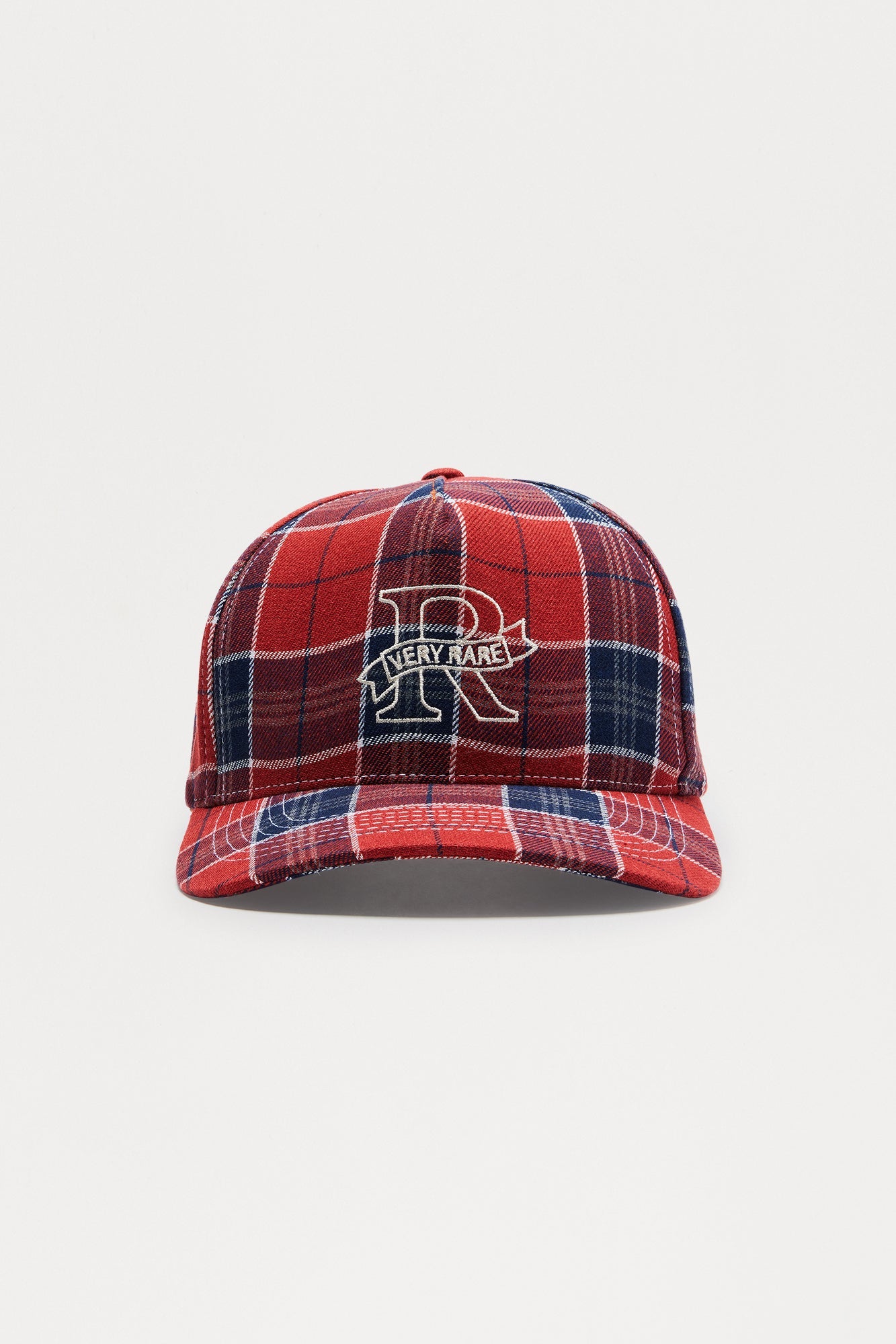 Very Rare Flannel Structured Snapback Hat - Red/combo