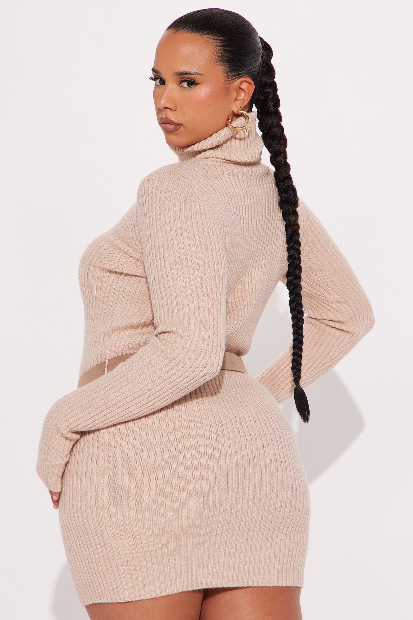 Naturally That Girl Sweater Mini Dress - Taupe