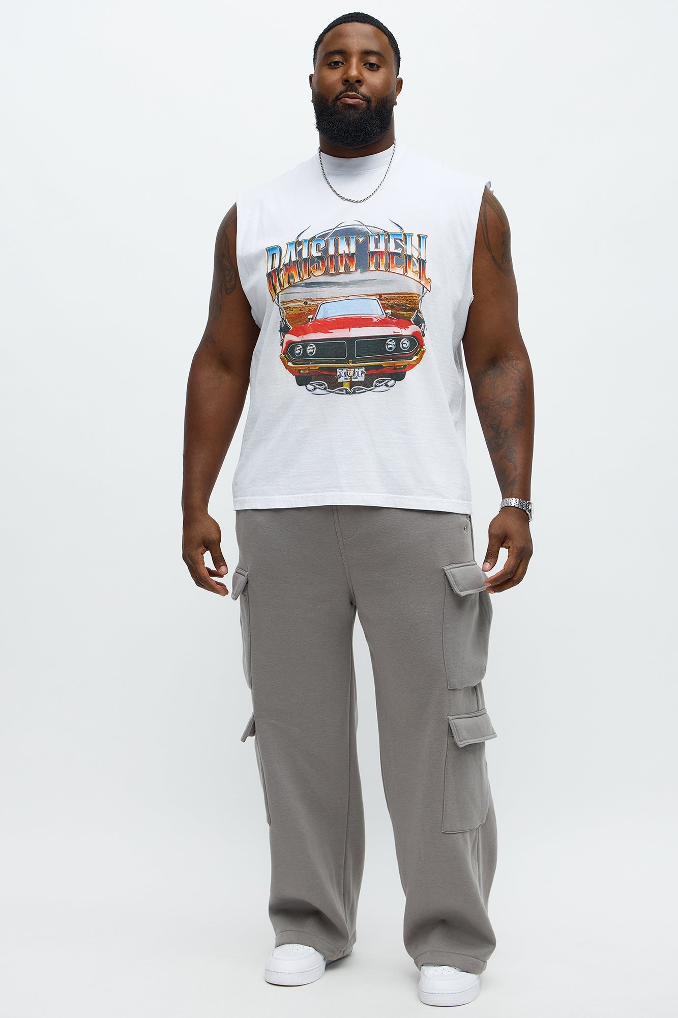 Raisin Hell Muscle Tee - White