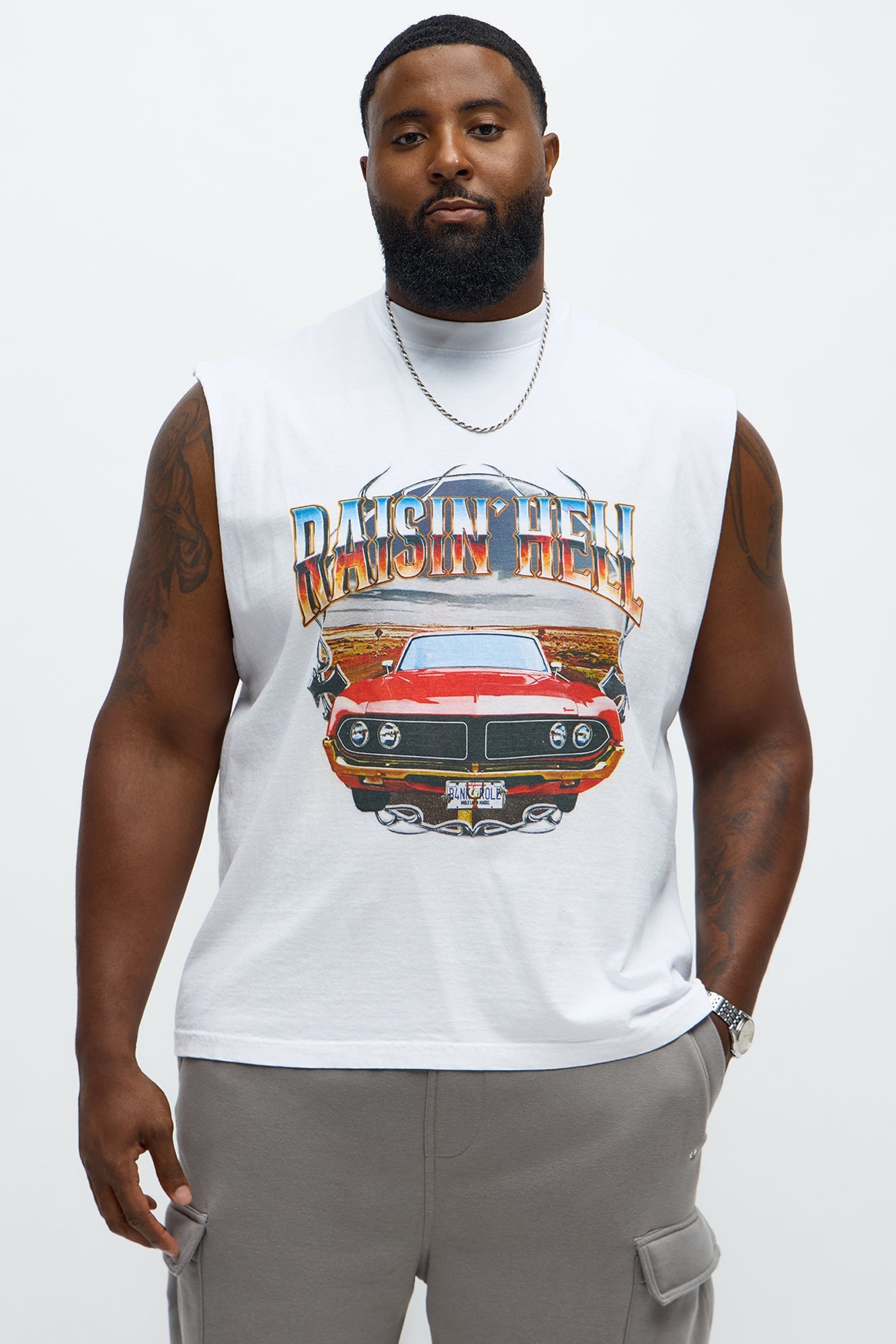 Raisin Hell Muscle Tee - White