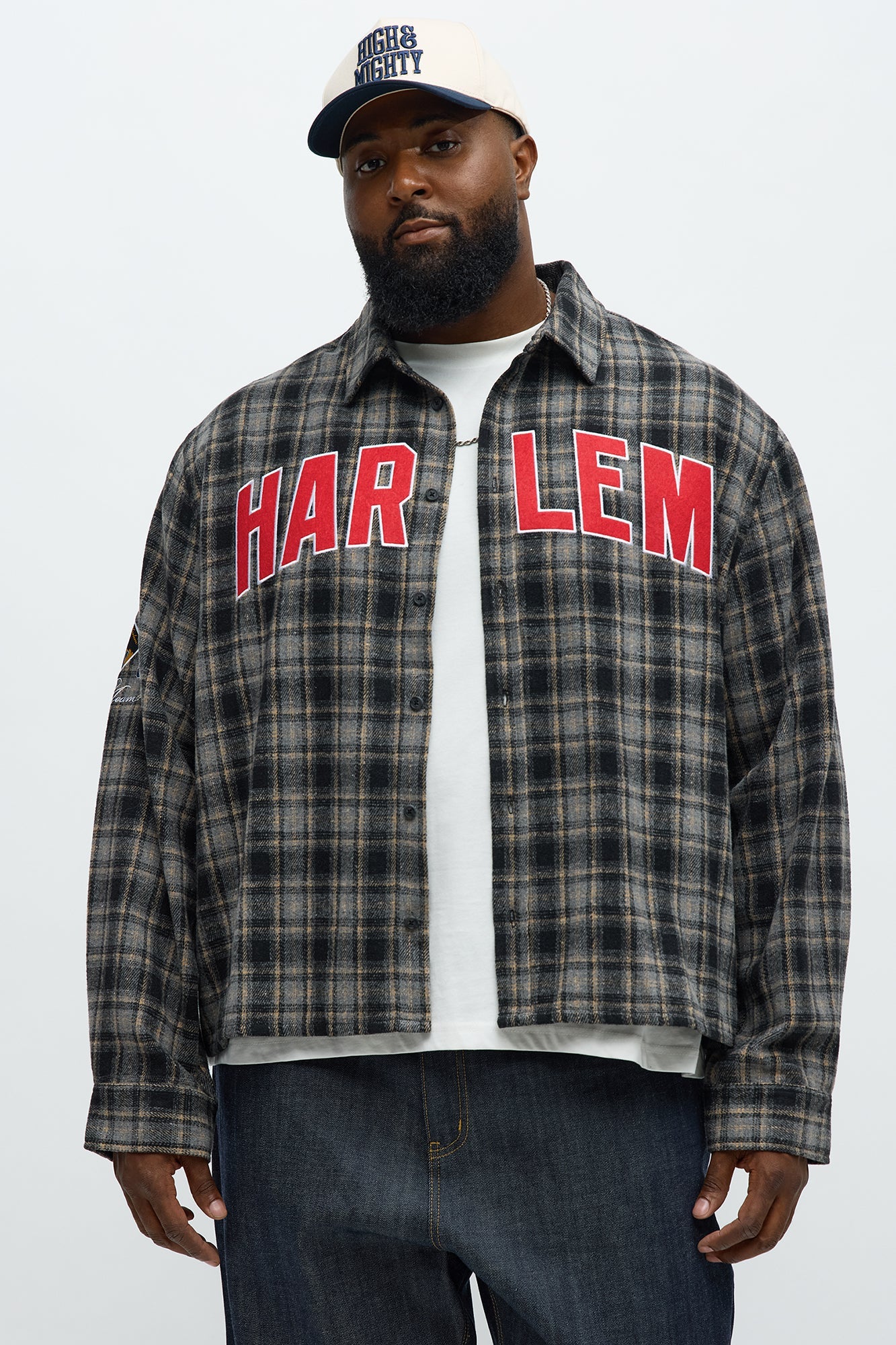 Relaxed Fit Harlem Plaid Long Sleeve Button Up - Black/combo