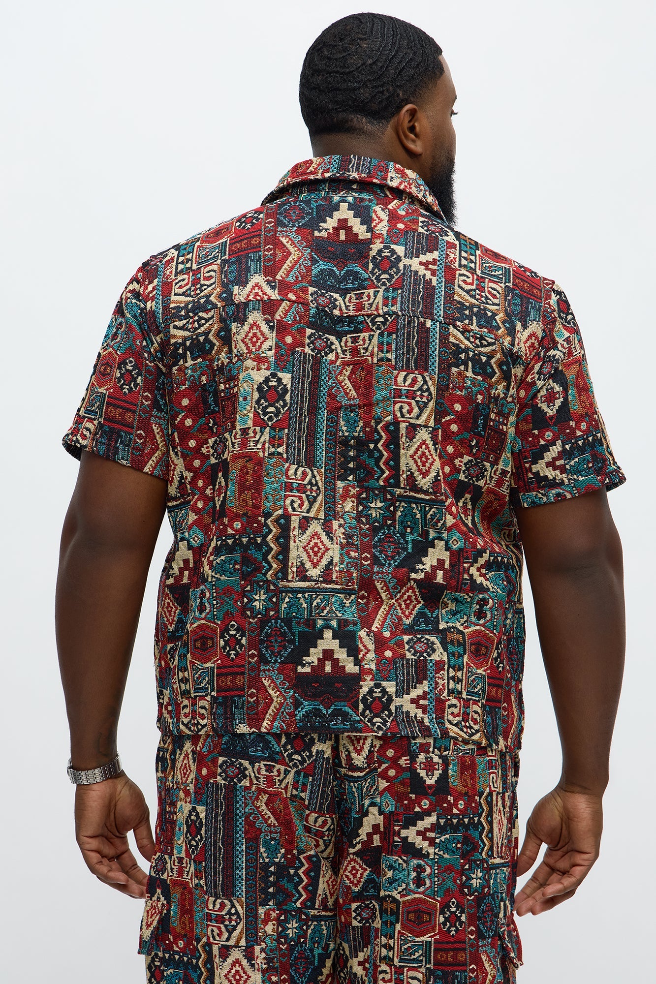 Regular Fit Aztec Full Button Up Shirt - Multi Color