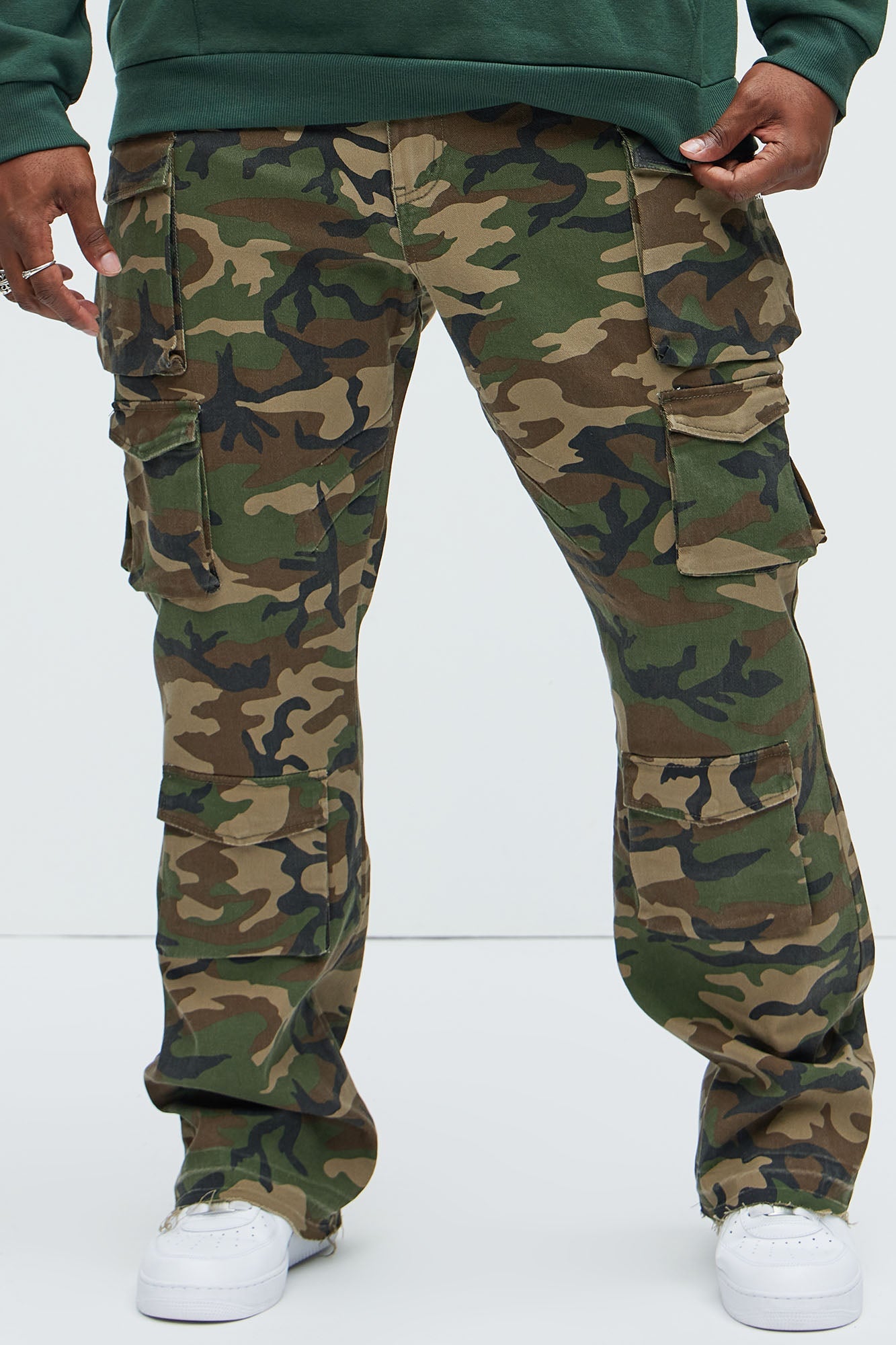 On Repeat Skinny Flare Cargo Pants - Camouflage