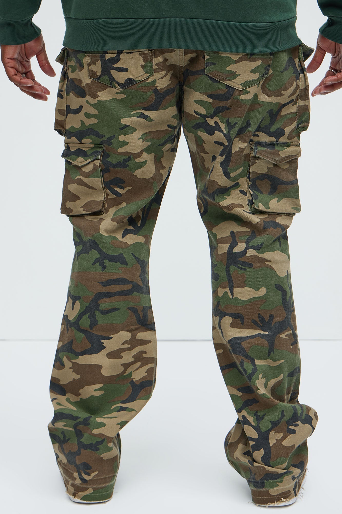 On Repeat Skinny Flare Cargo Pants - Camouflage