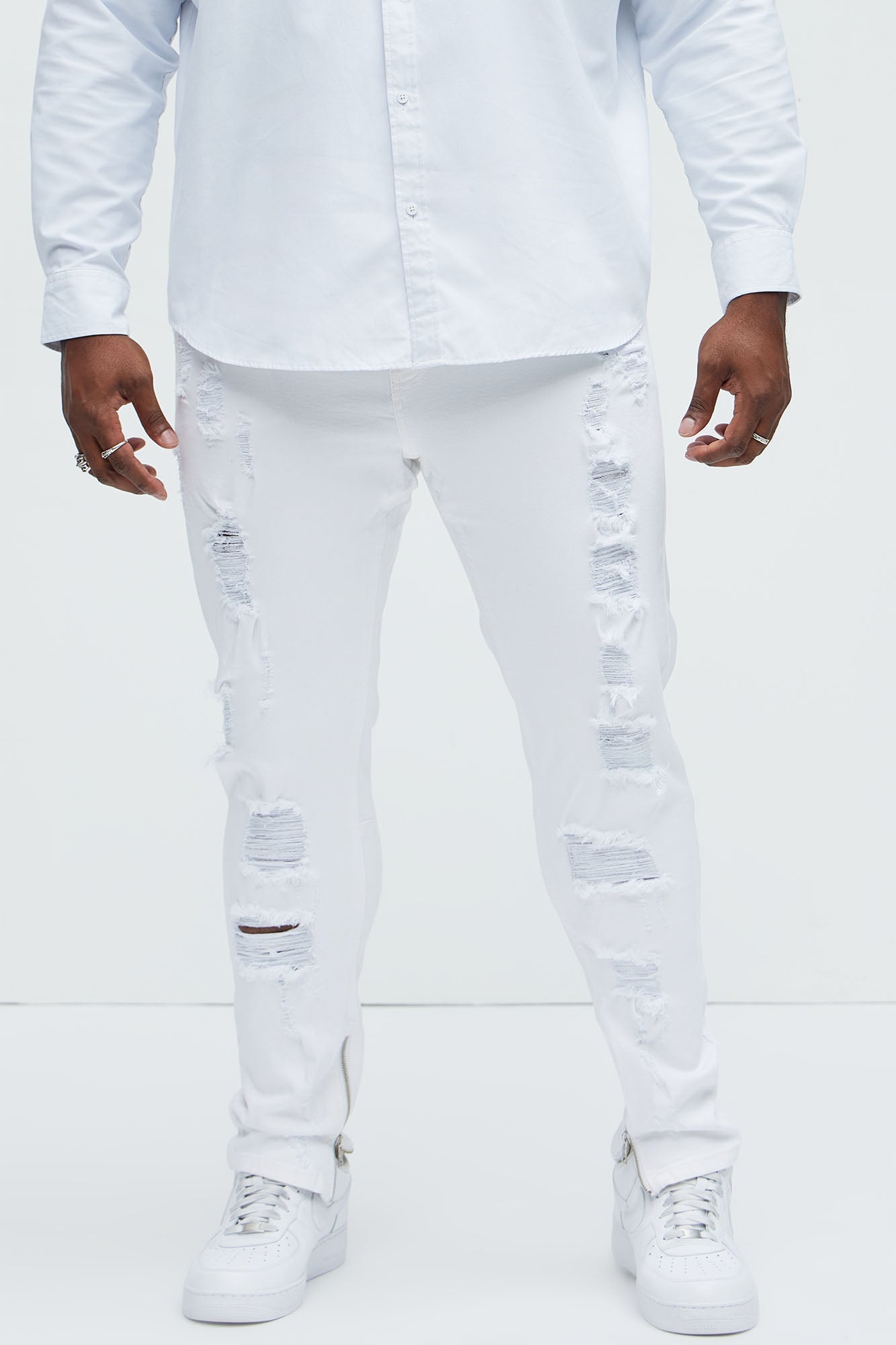 Stay Positive Skinny Jean - White