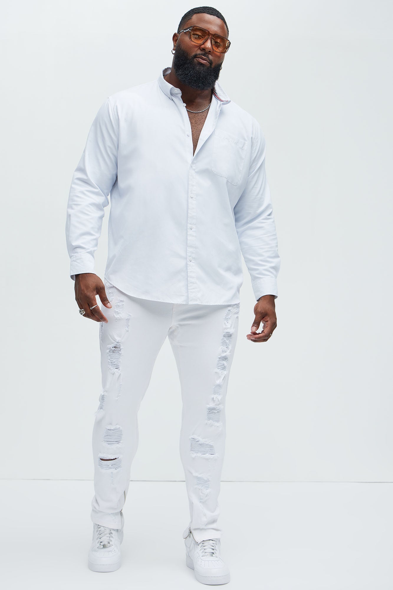 Stay Positive Skinny Jean - White