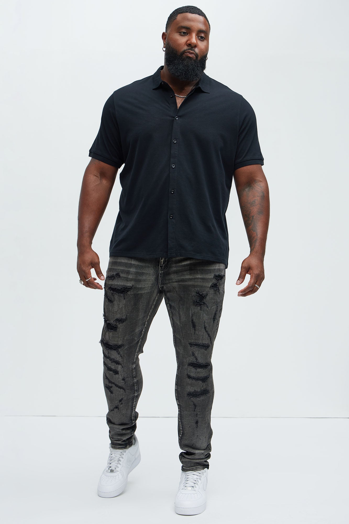 Put You On Spray Painted Stacked Skinny Jeans - Black