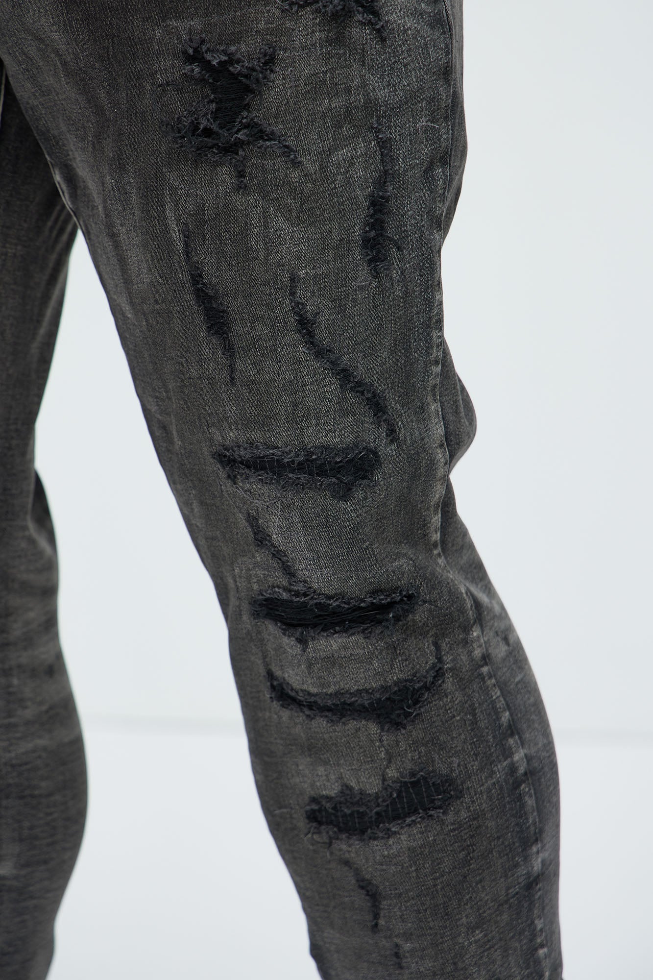 Put You On Spray Painted Stacked Skinny Jeans - Black