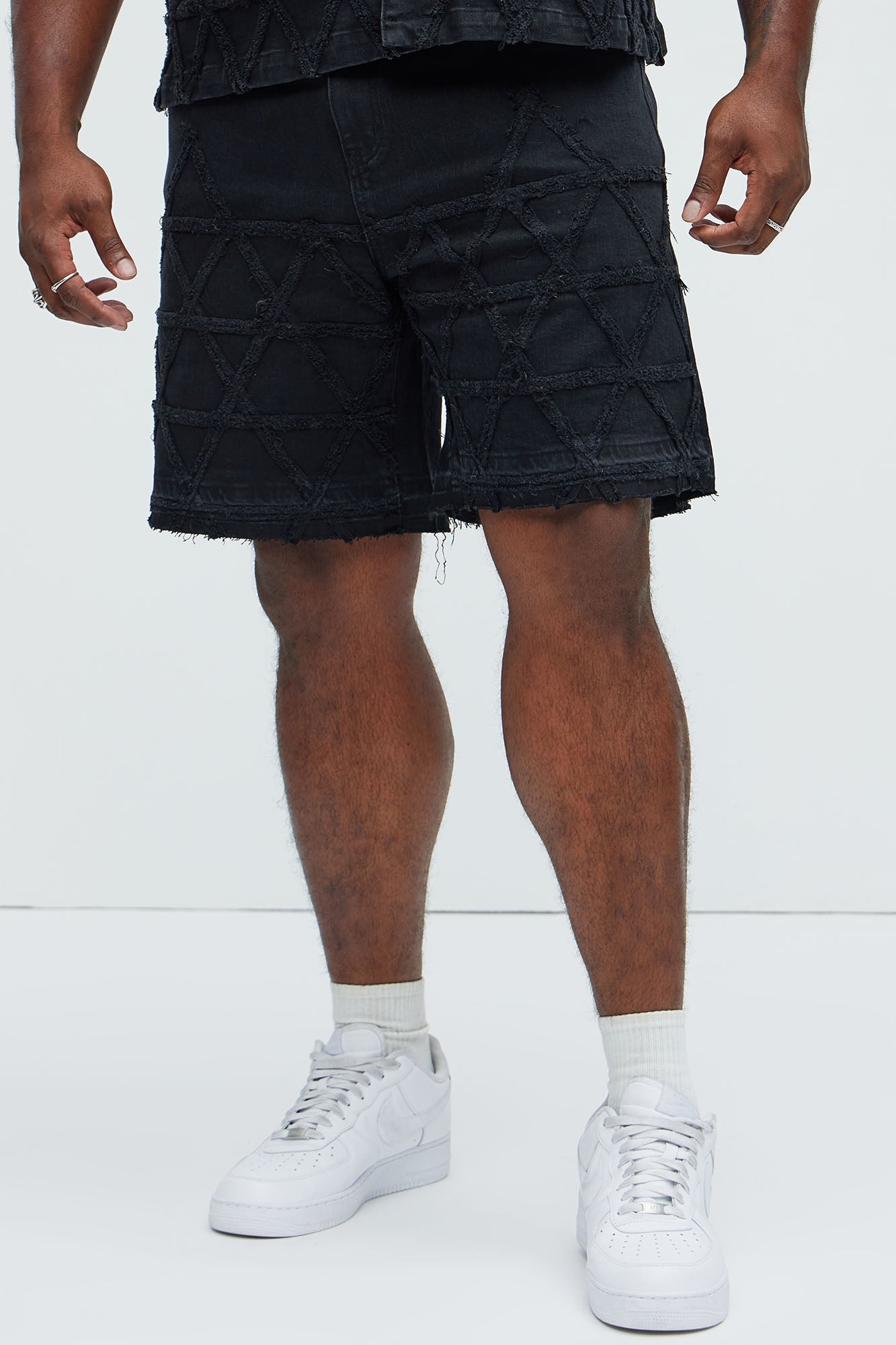 Interstellar Relaxed Denim Shorts - Black