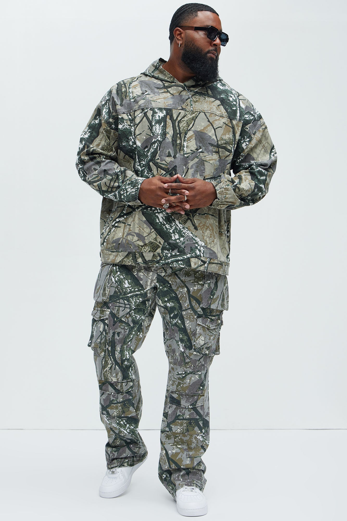 On Repeat Skinny Flare Cargo Pants - Green/combo