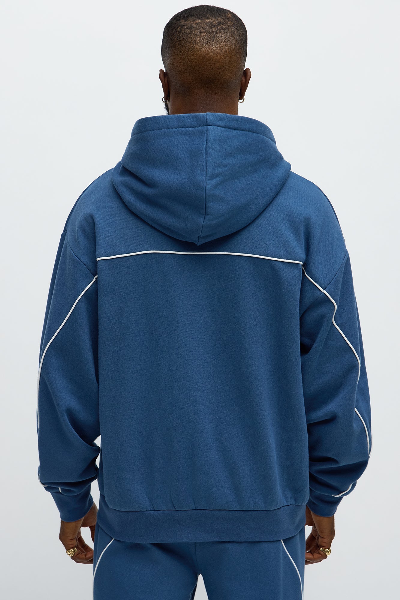 Pinstripe Hoodie - Navy