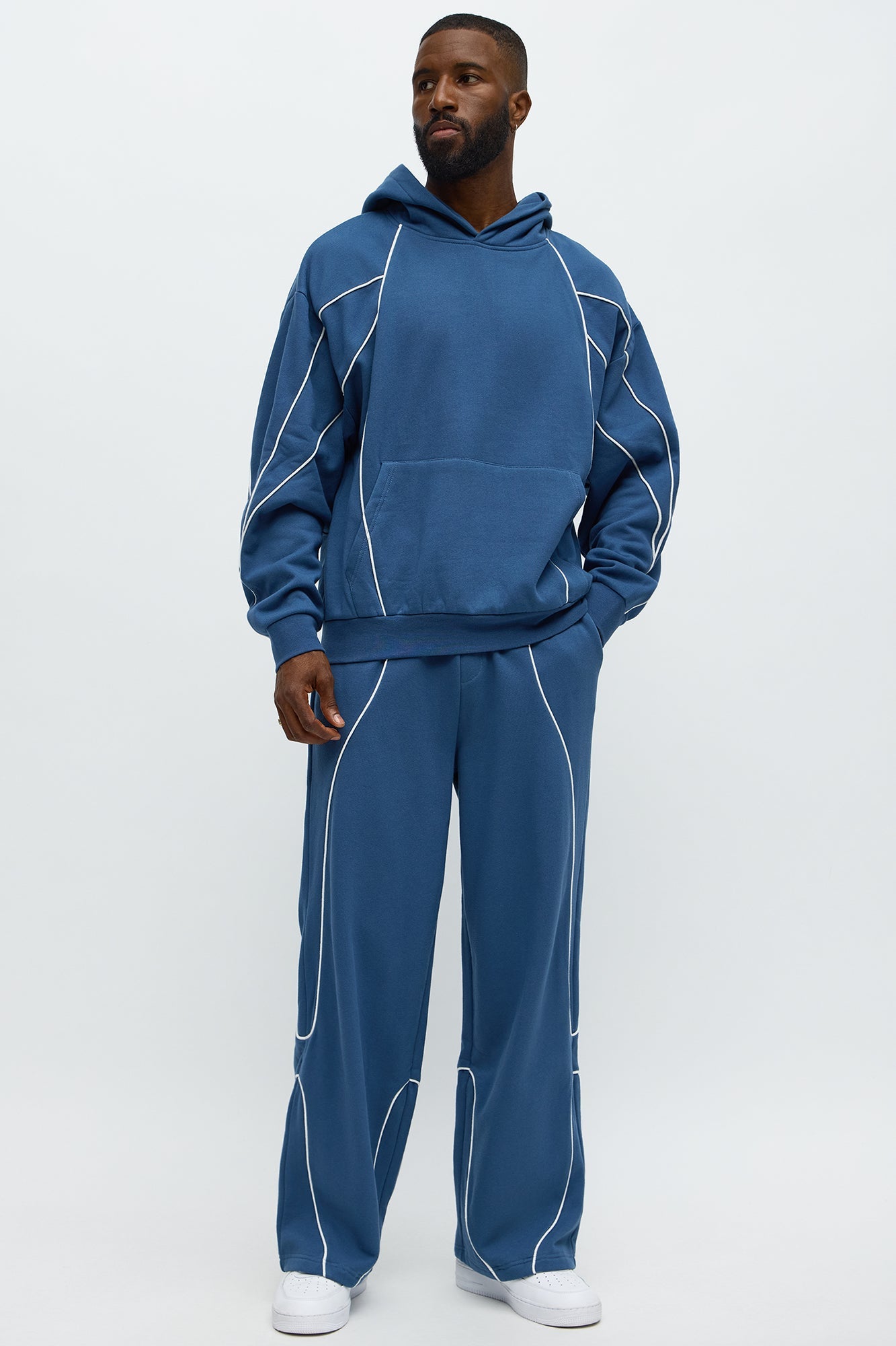 Pinstripe Sweatpant - Navy