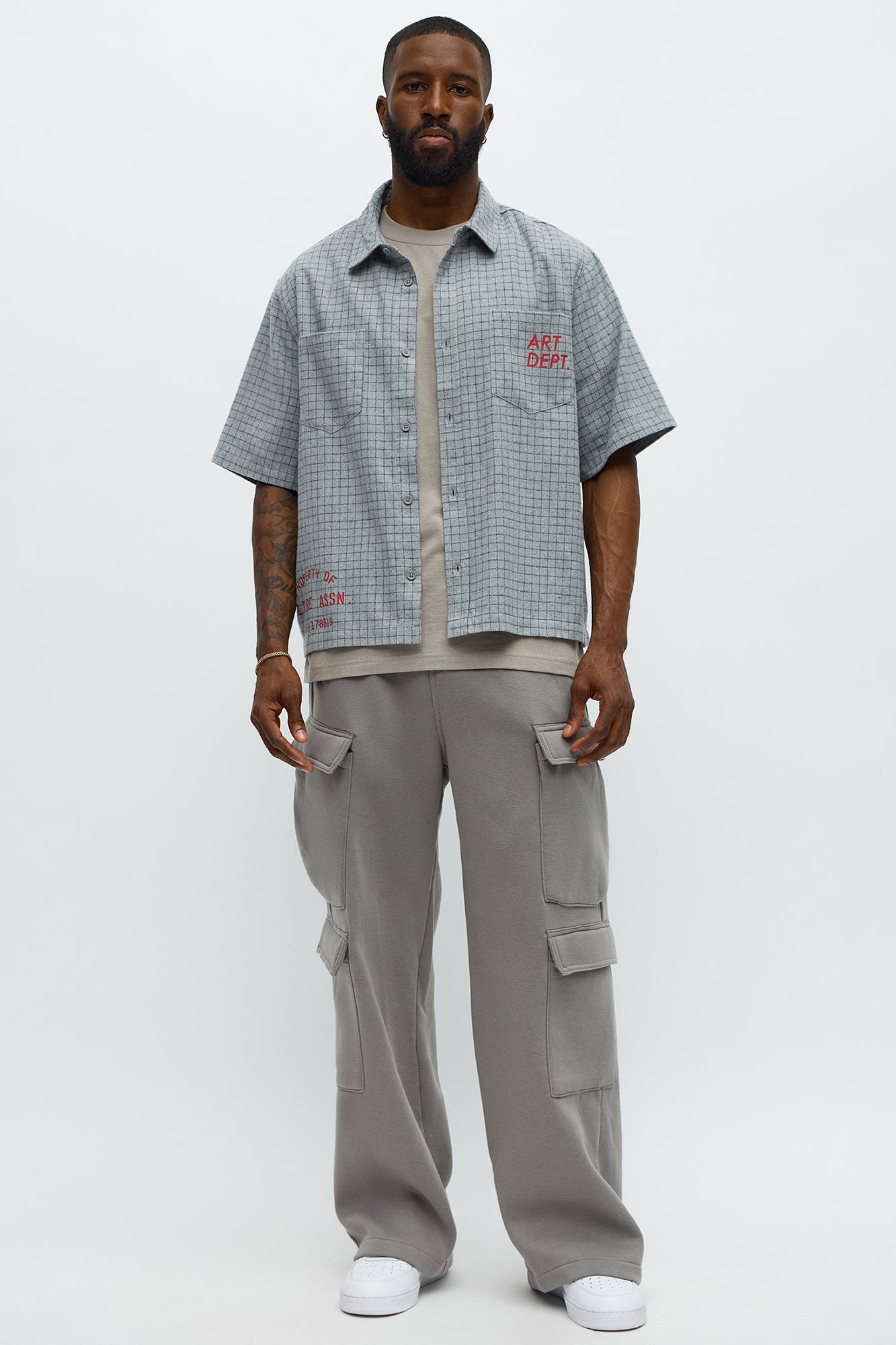 Baggy Cargo Hustler Sweatpants - Grey