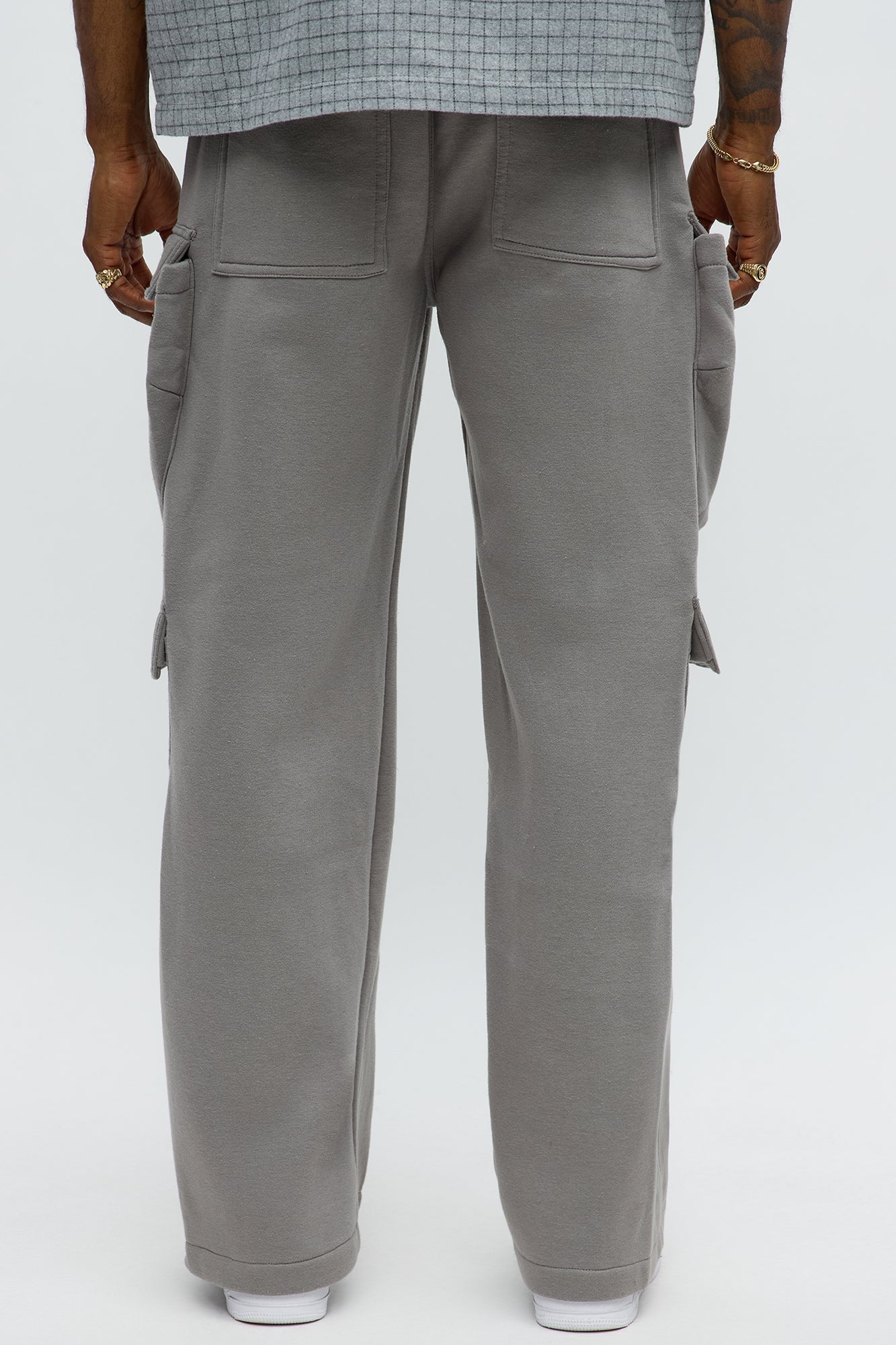 Baggy Cargo Hustler Sweatpants - Grey