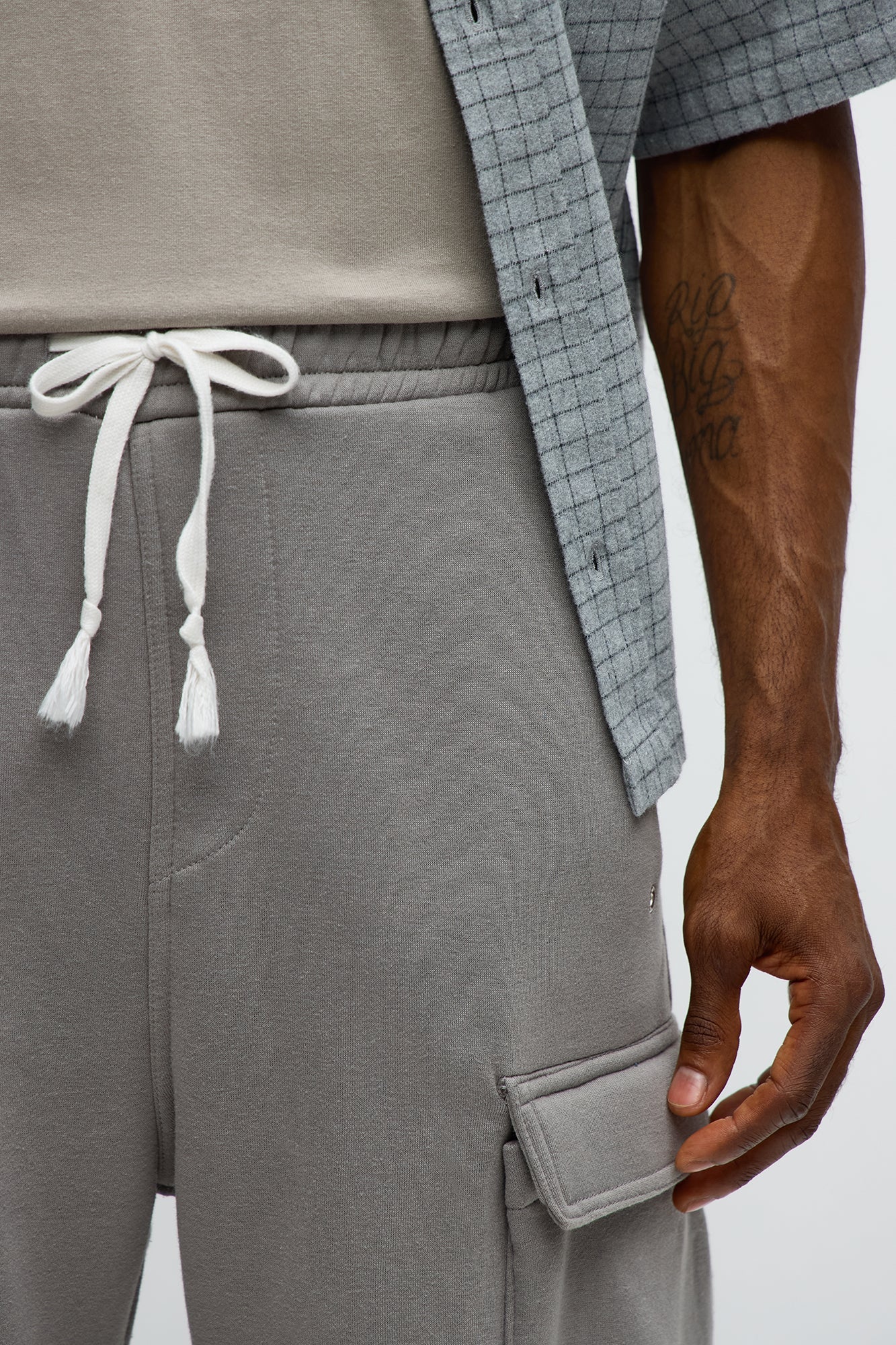 Baggy Cargo Hustler Sweatpants - Grey