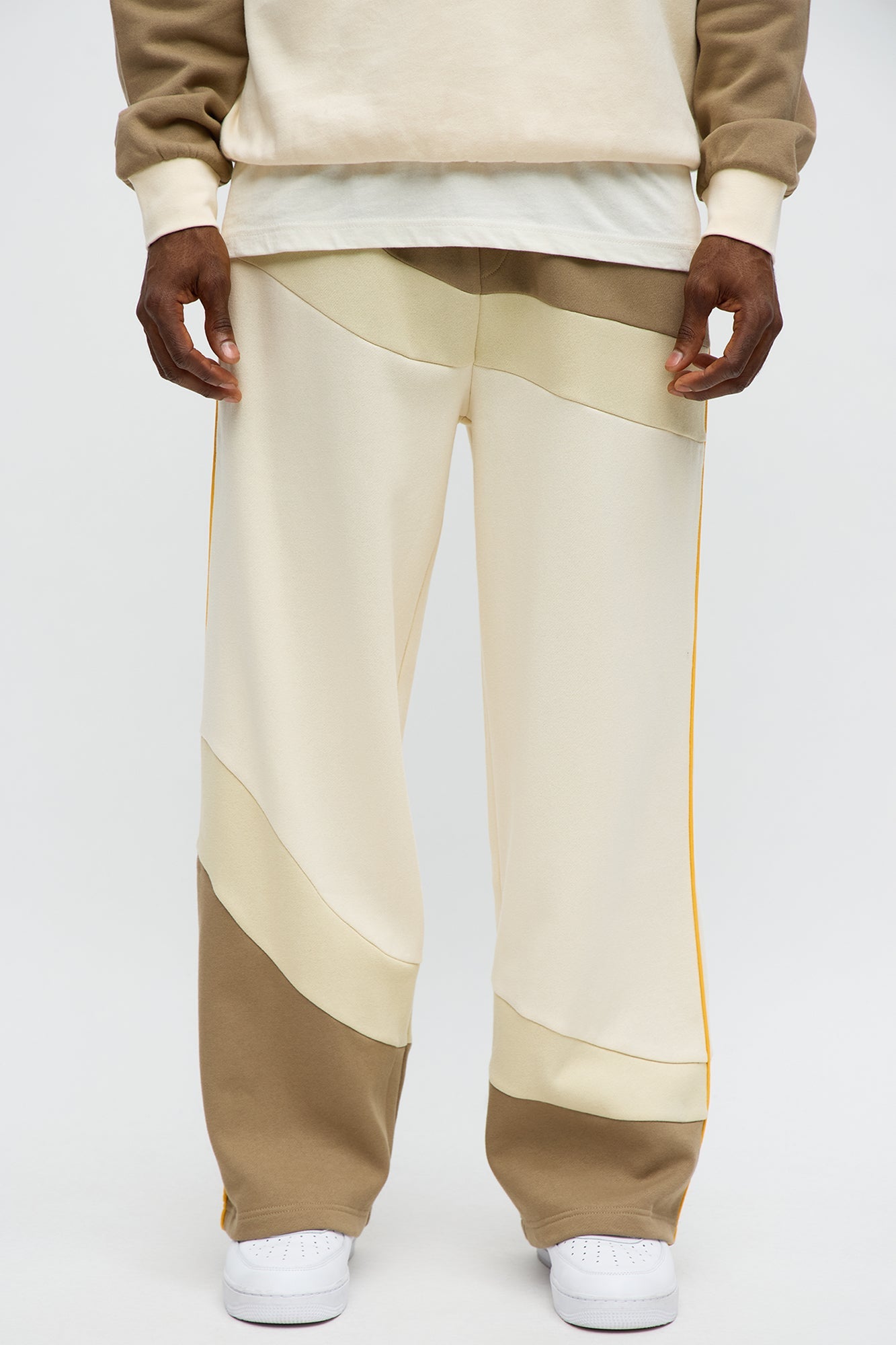 Been A Player Colorblock Sweatpant - Tan/Multi