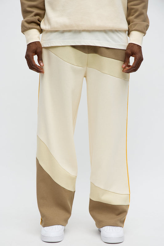 Been A Player Colorblock Sweatpant - Tan/Multi