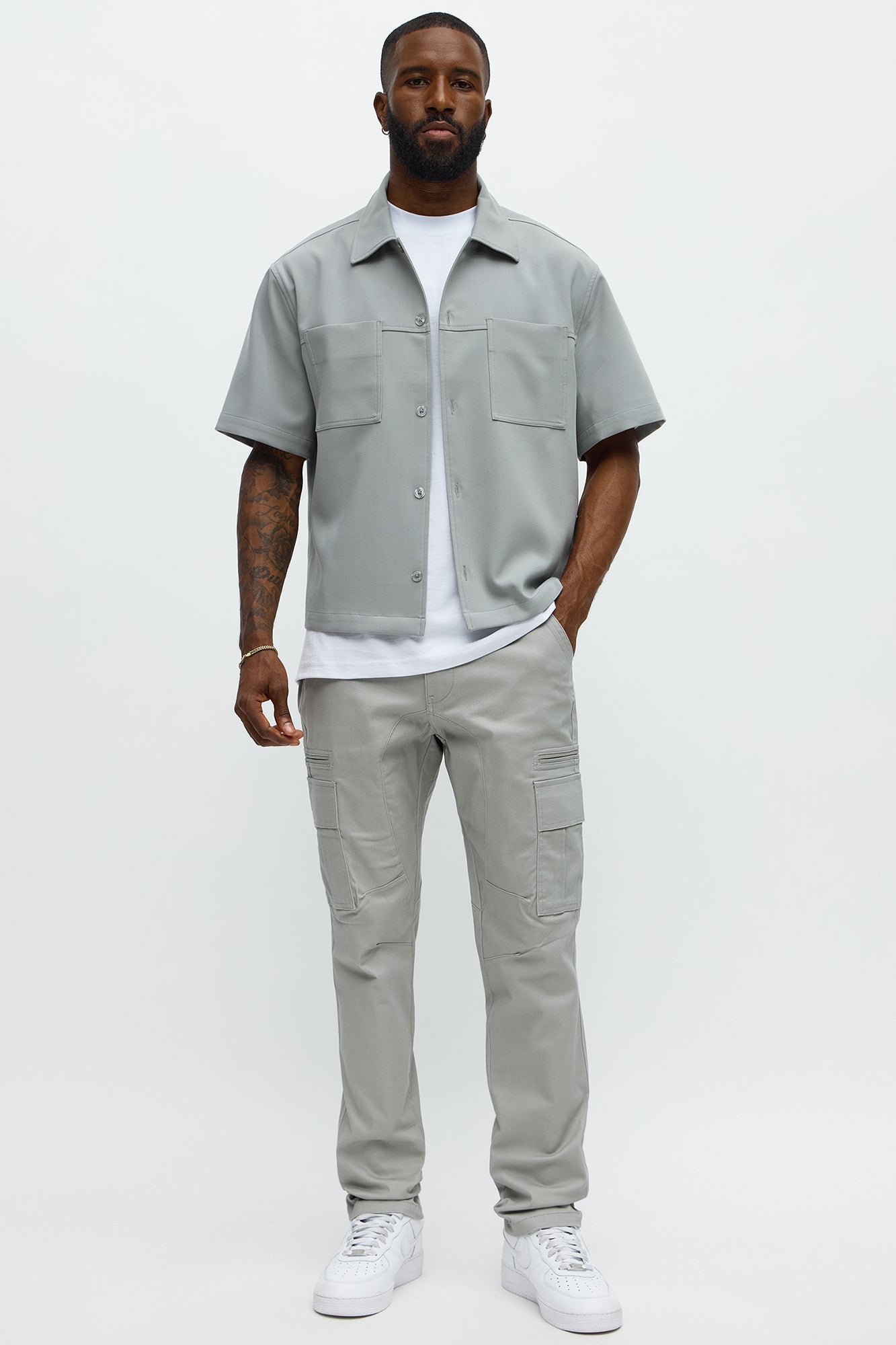 Skinny Striker Cargo Pants - Grey