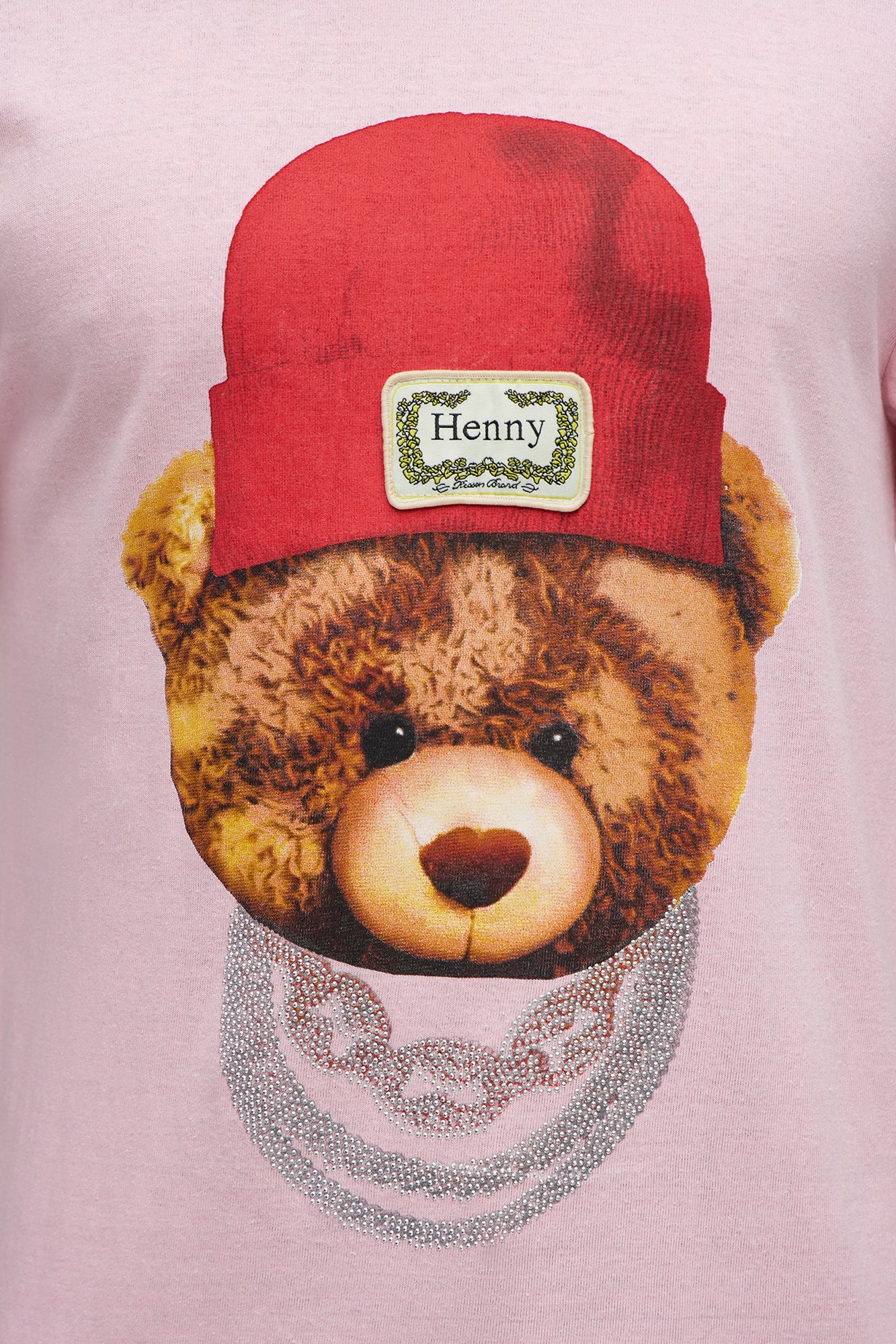 Henny Teddy Rhinestone Short Sleeve Tee - Pink
