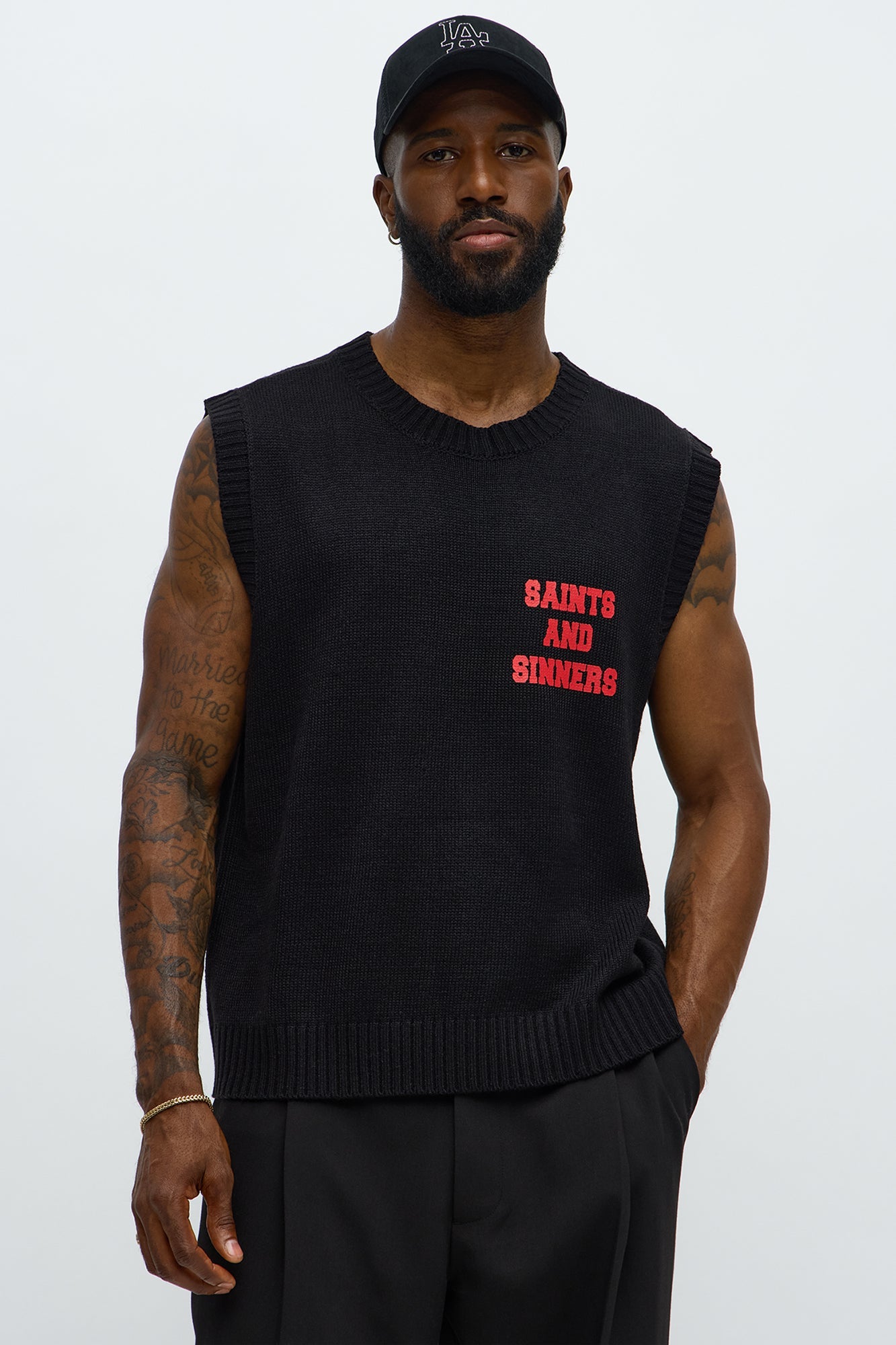 Social Club Sweater Vest - Black