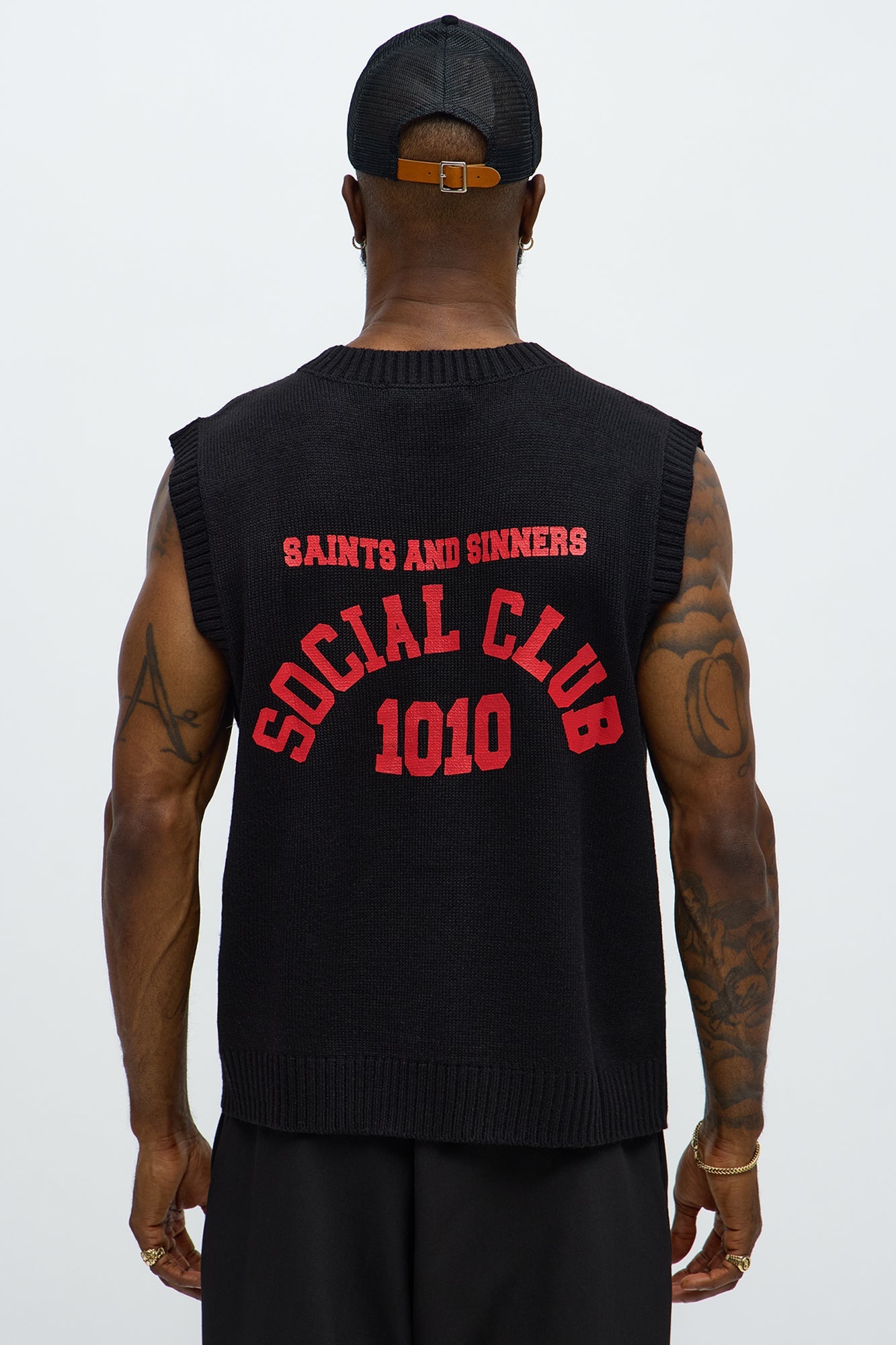 Social Club Sweater Vest - Black