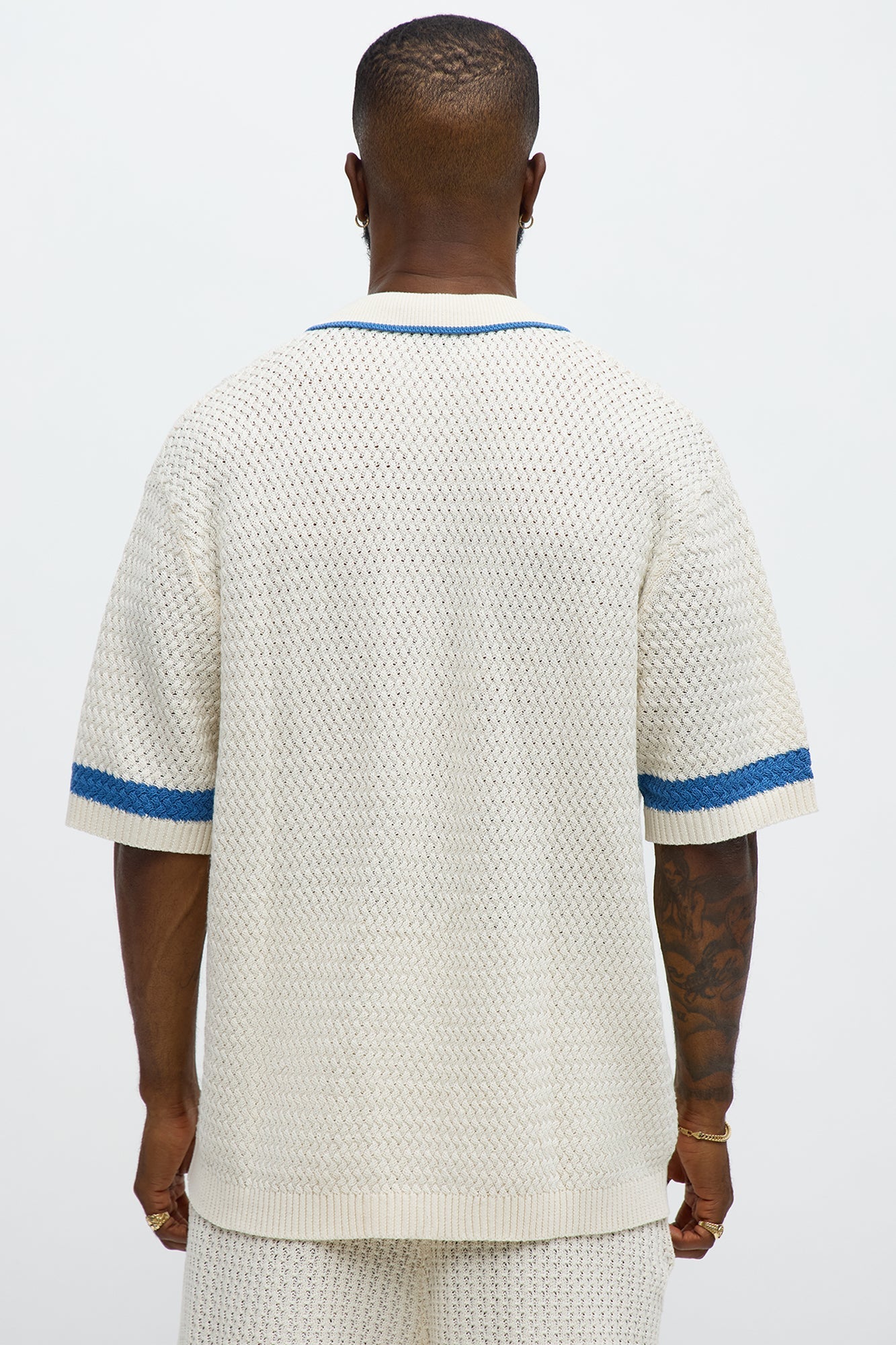 Relaxed Fit Margarita Button Up Shirt - White/Blue