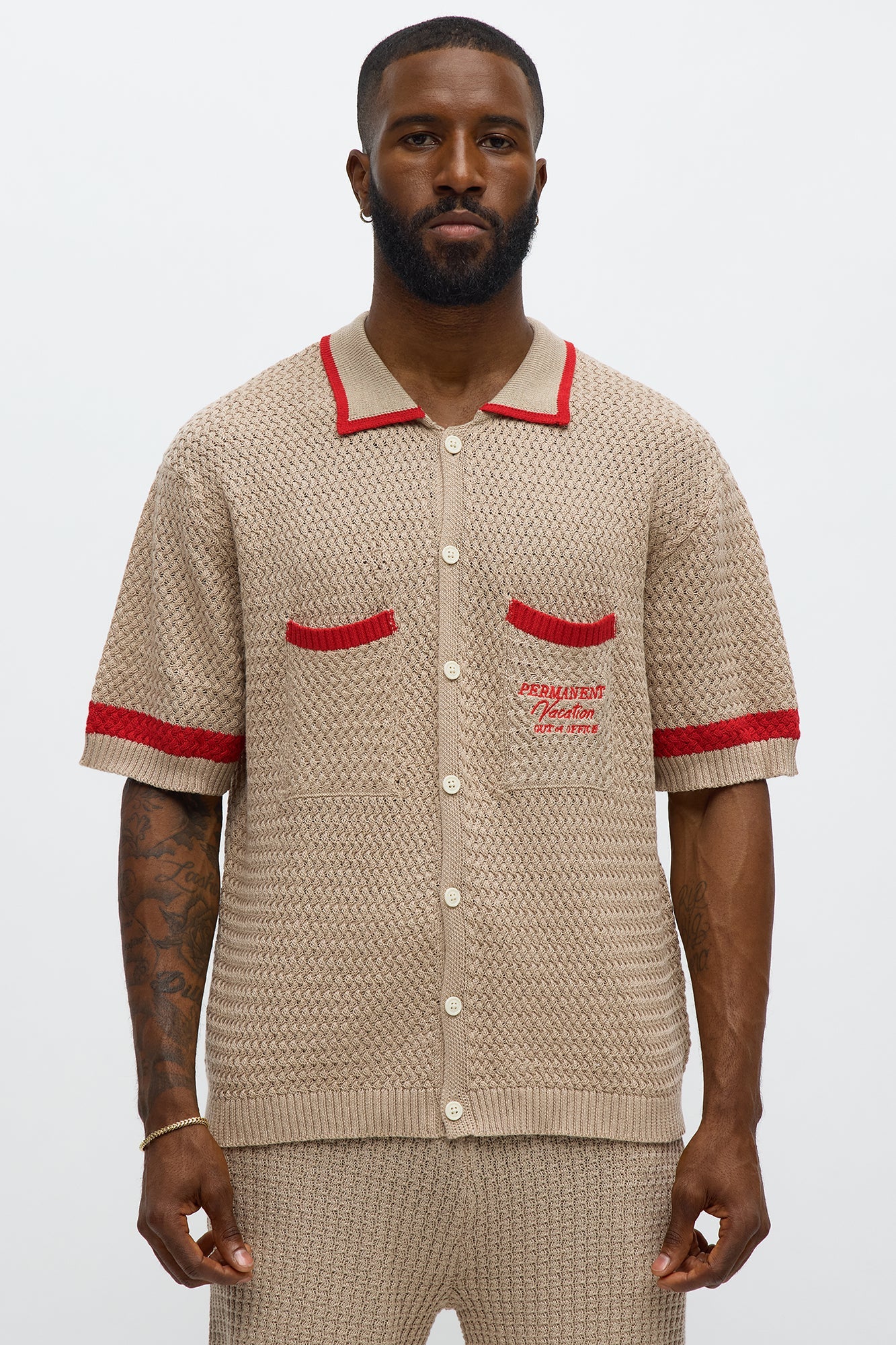 Relaxed Fit Margarita Button Up Shirt - Tan/Multi