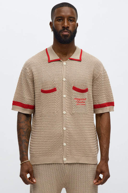 Relaxed Fit Margarita Button Up Shirt - Tan/Multi