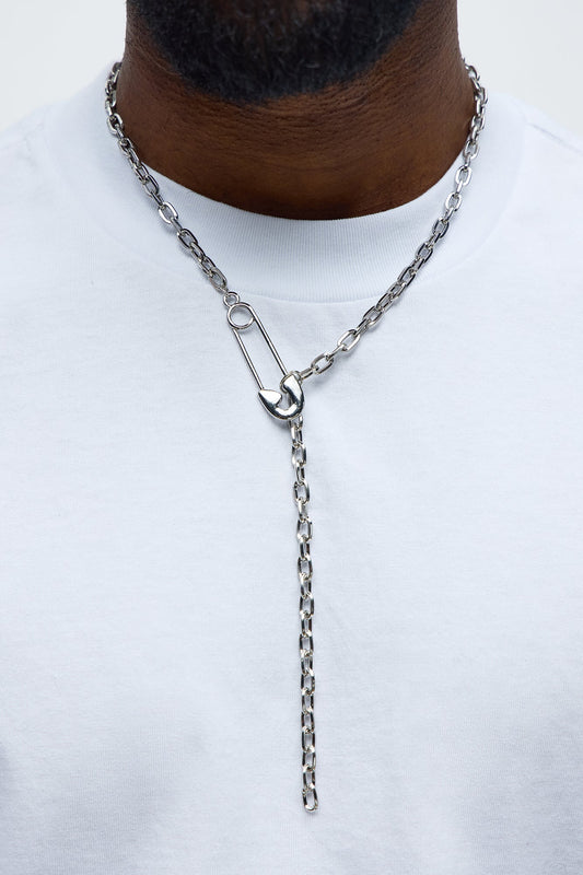 Caspers Lariet Link Chain - Silver
