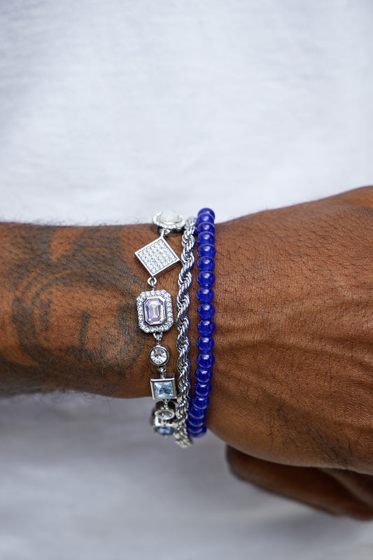 Mixed Style 3 Piece  Bracelet Set - Silver/Combo