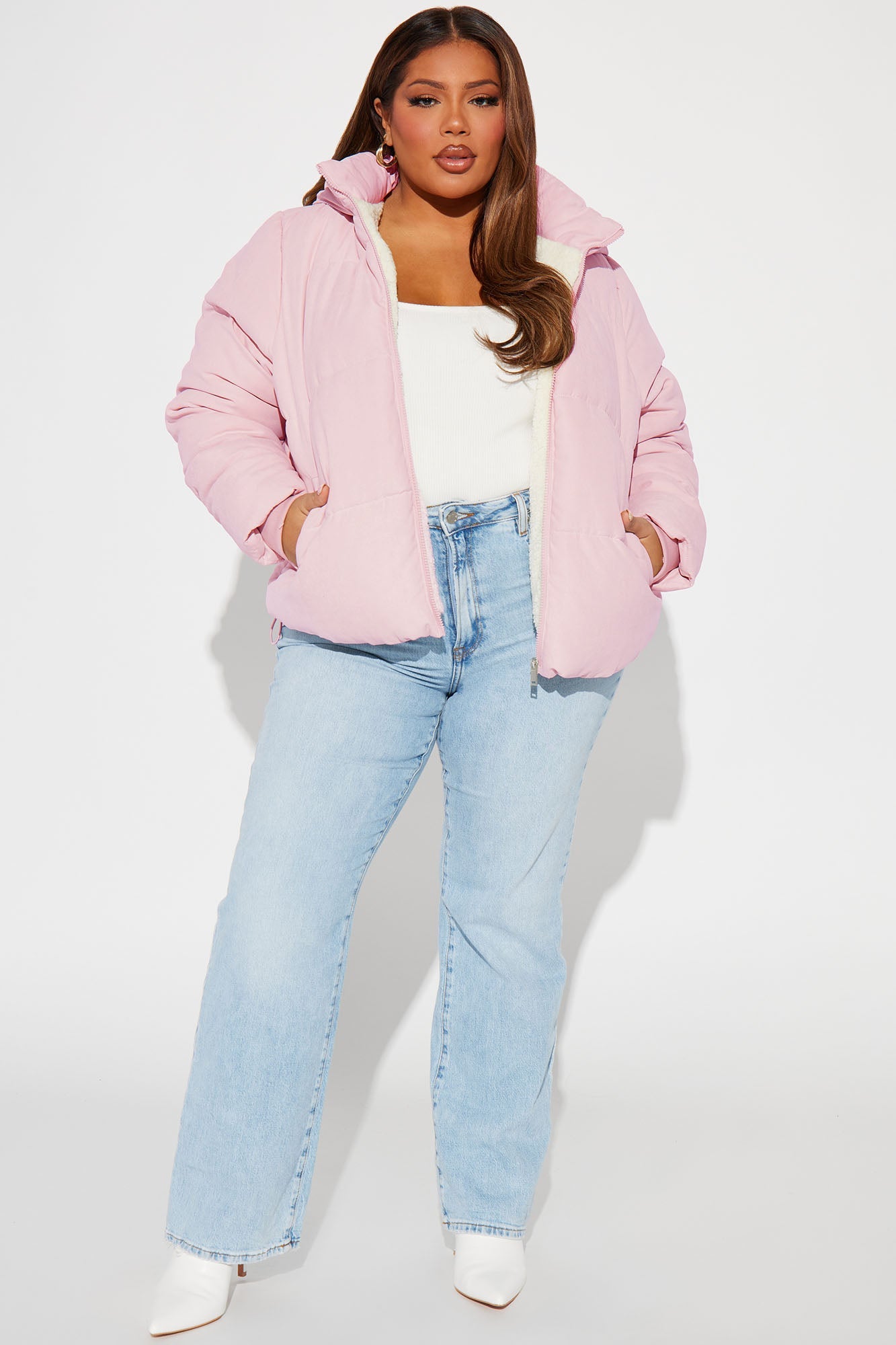 In The Middle Of The City Puffer Jacket - Pink