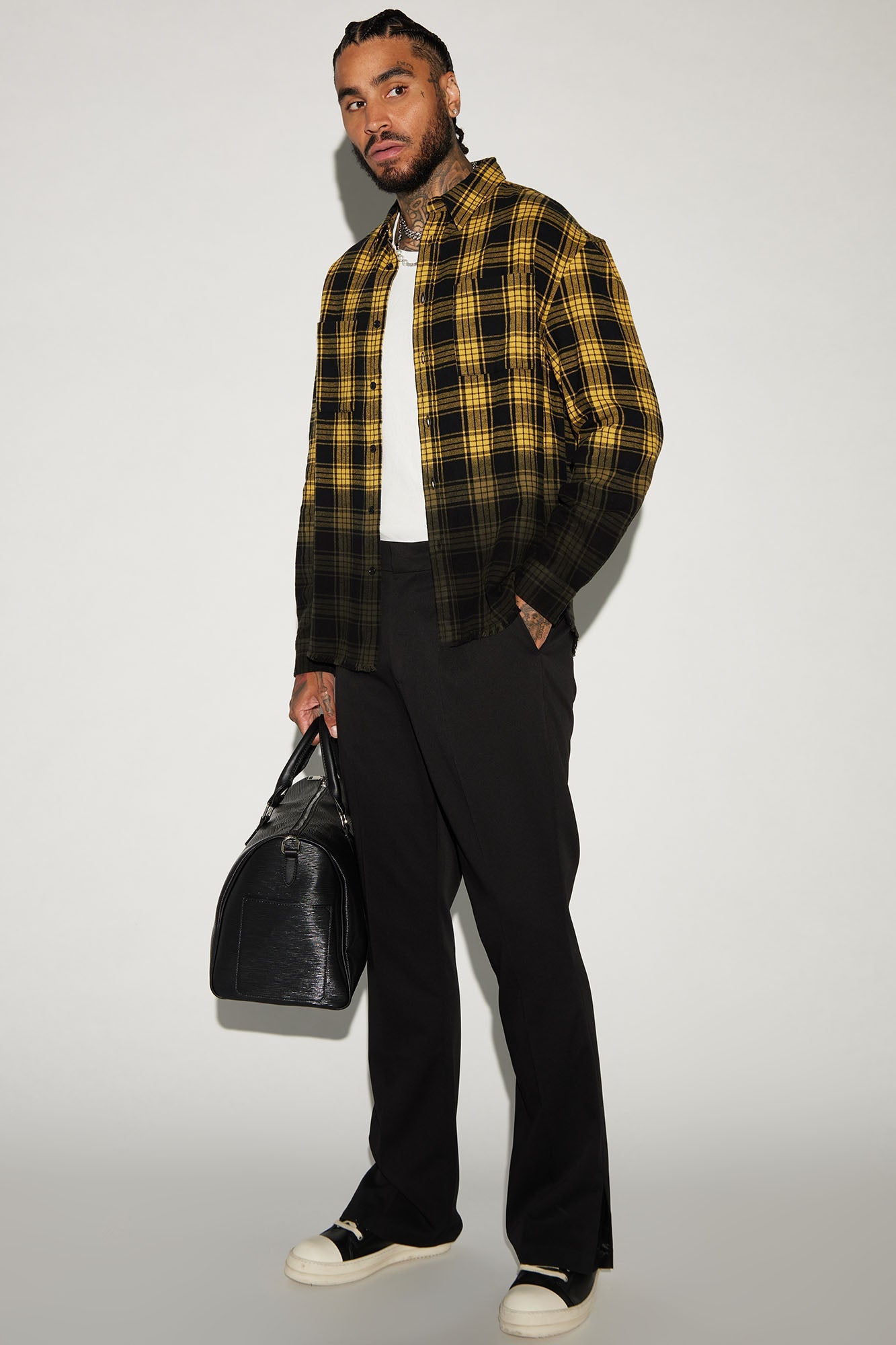 Sunset Dip Dye Flannel Shirt - Yellow/combo