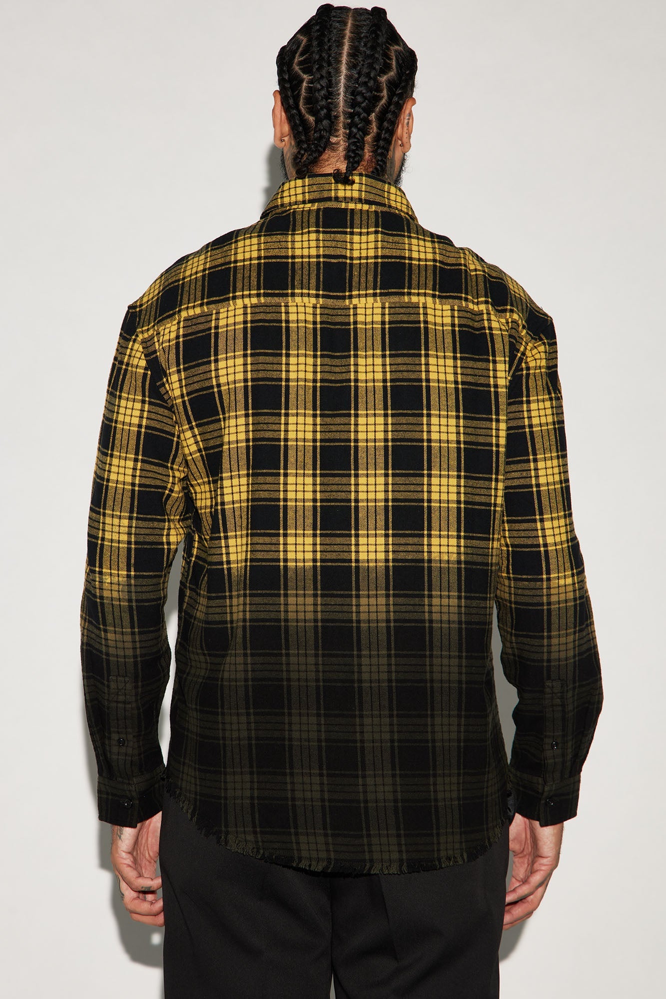 Sunset Dip Dye Flannel Shirt - Yellow/combo