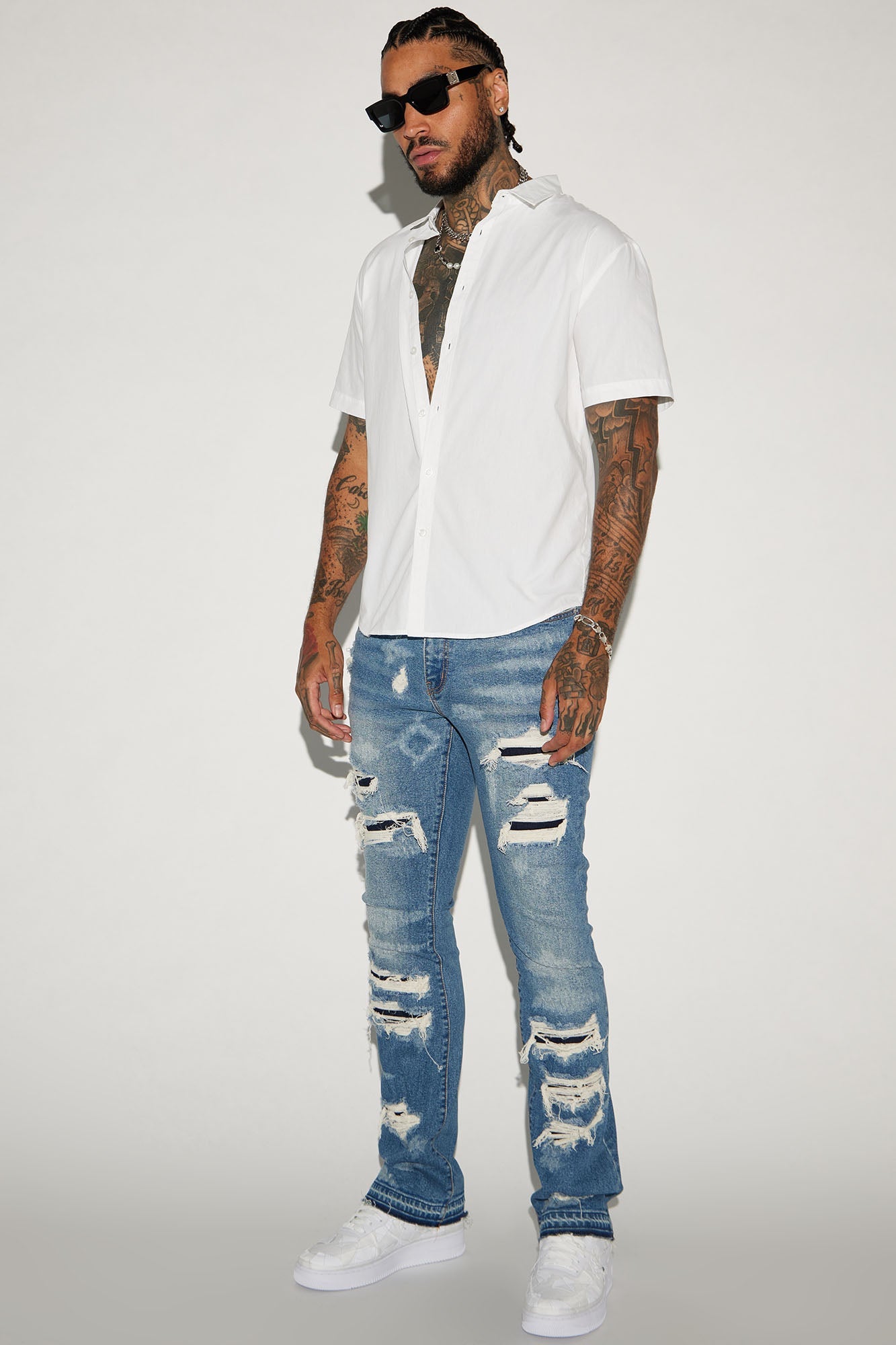 Ryland Short Sleeve Button Up Shirt - White