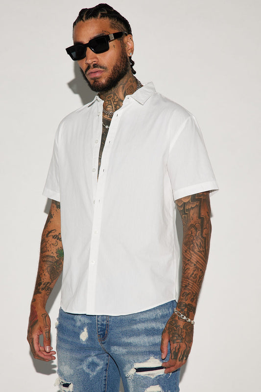 Ryland Short Sleeve Button Up Shirt - White