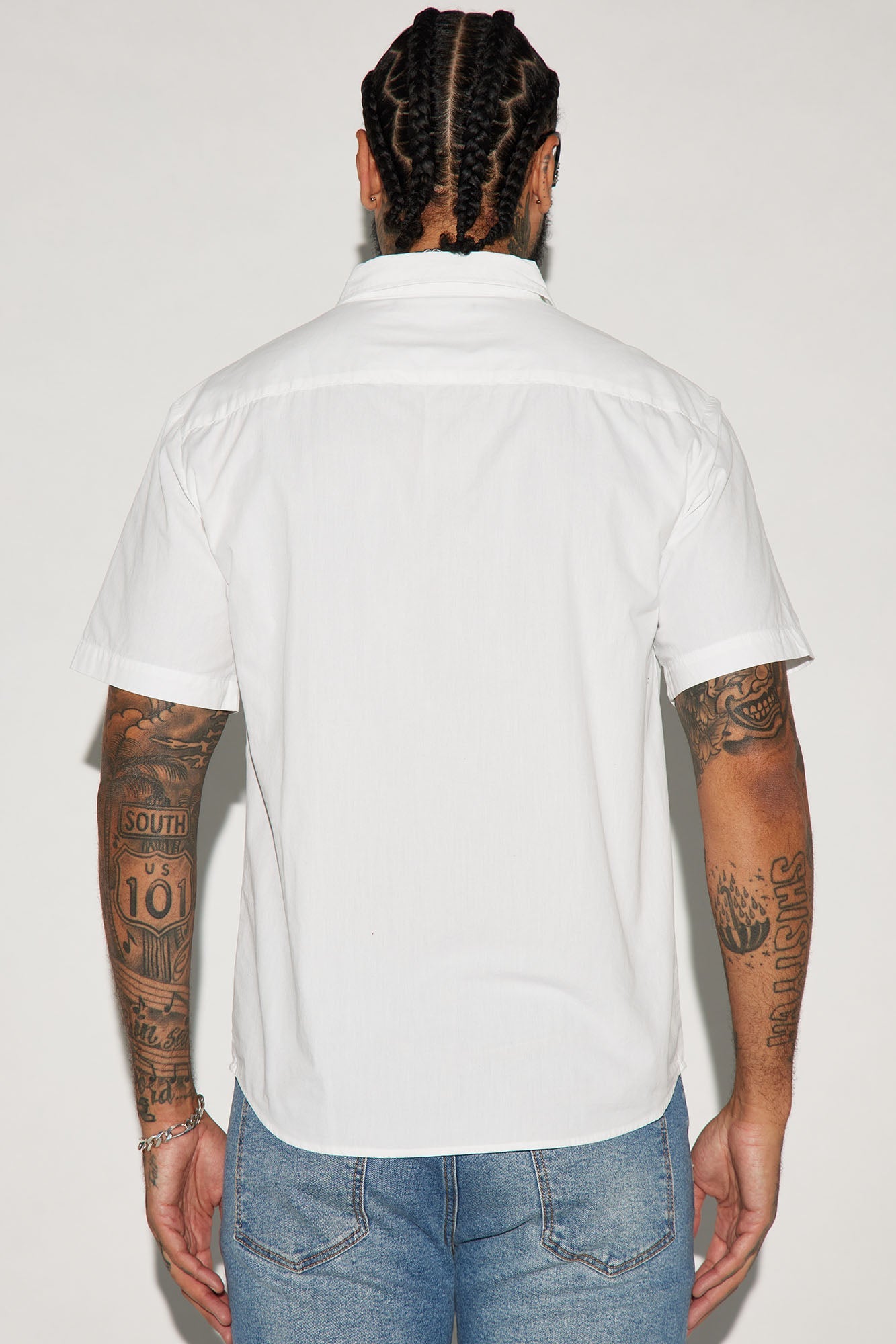 Ryland Short Sleeve Button Up Shirt - White