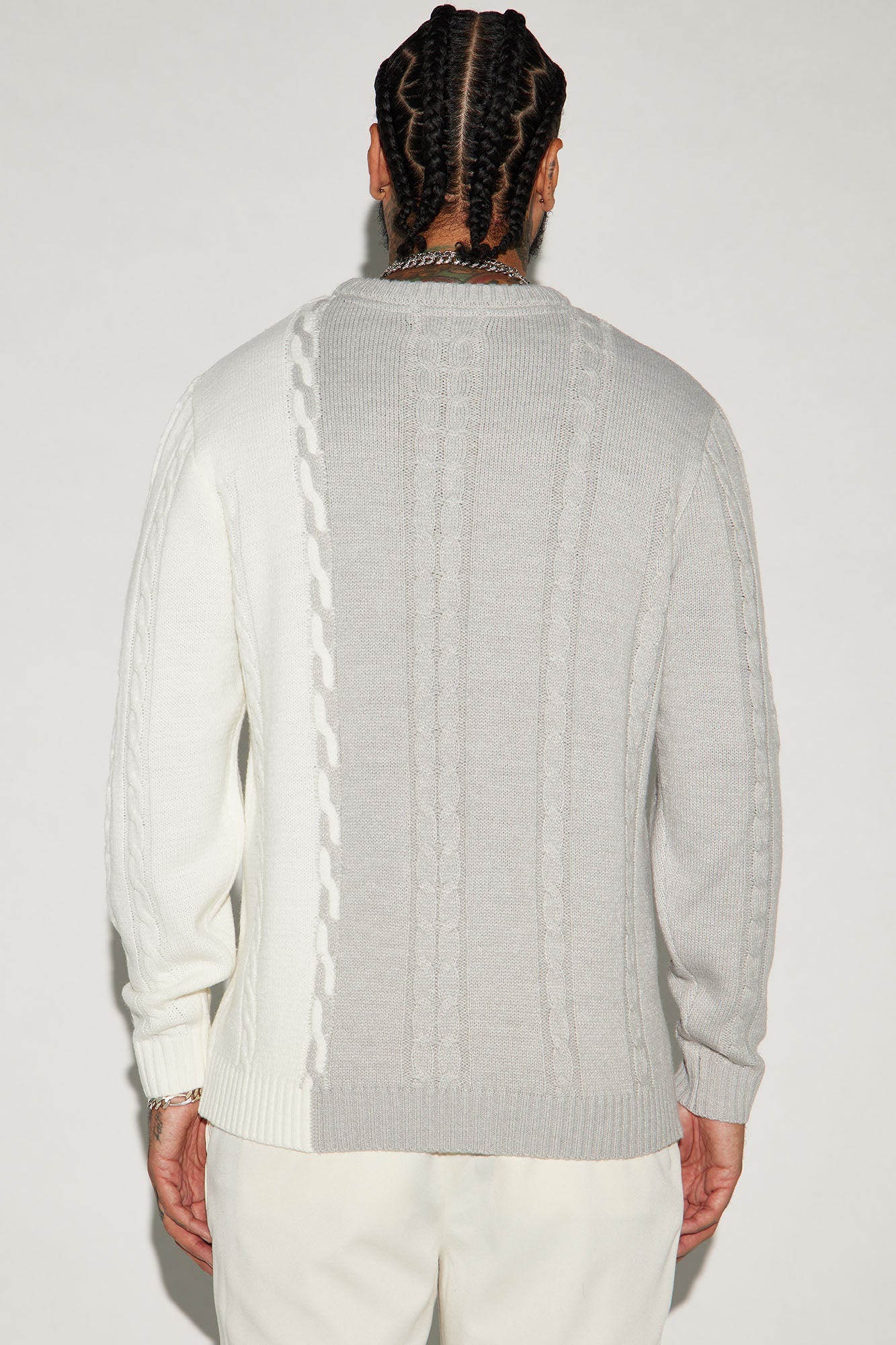 Cody Cable Knit Sweater - Heather Grey