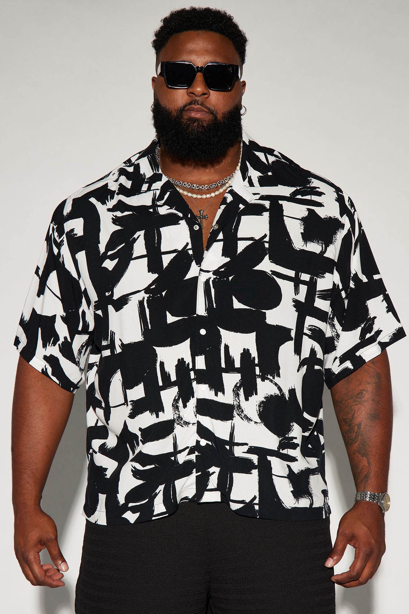 Perfect Strokes Button Up Shirt - Black/combo