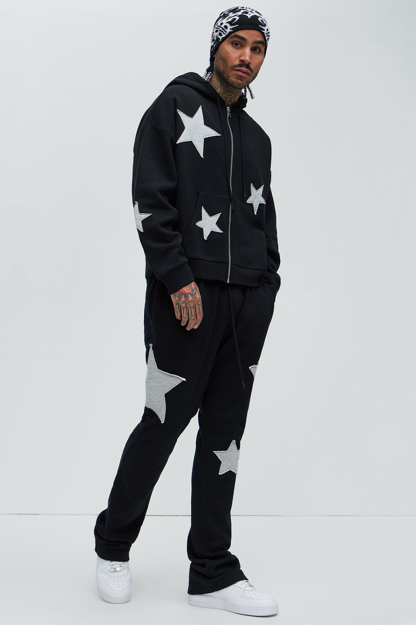 Tyson Stars Oversized Hoodie - Black