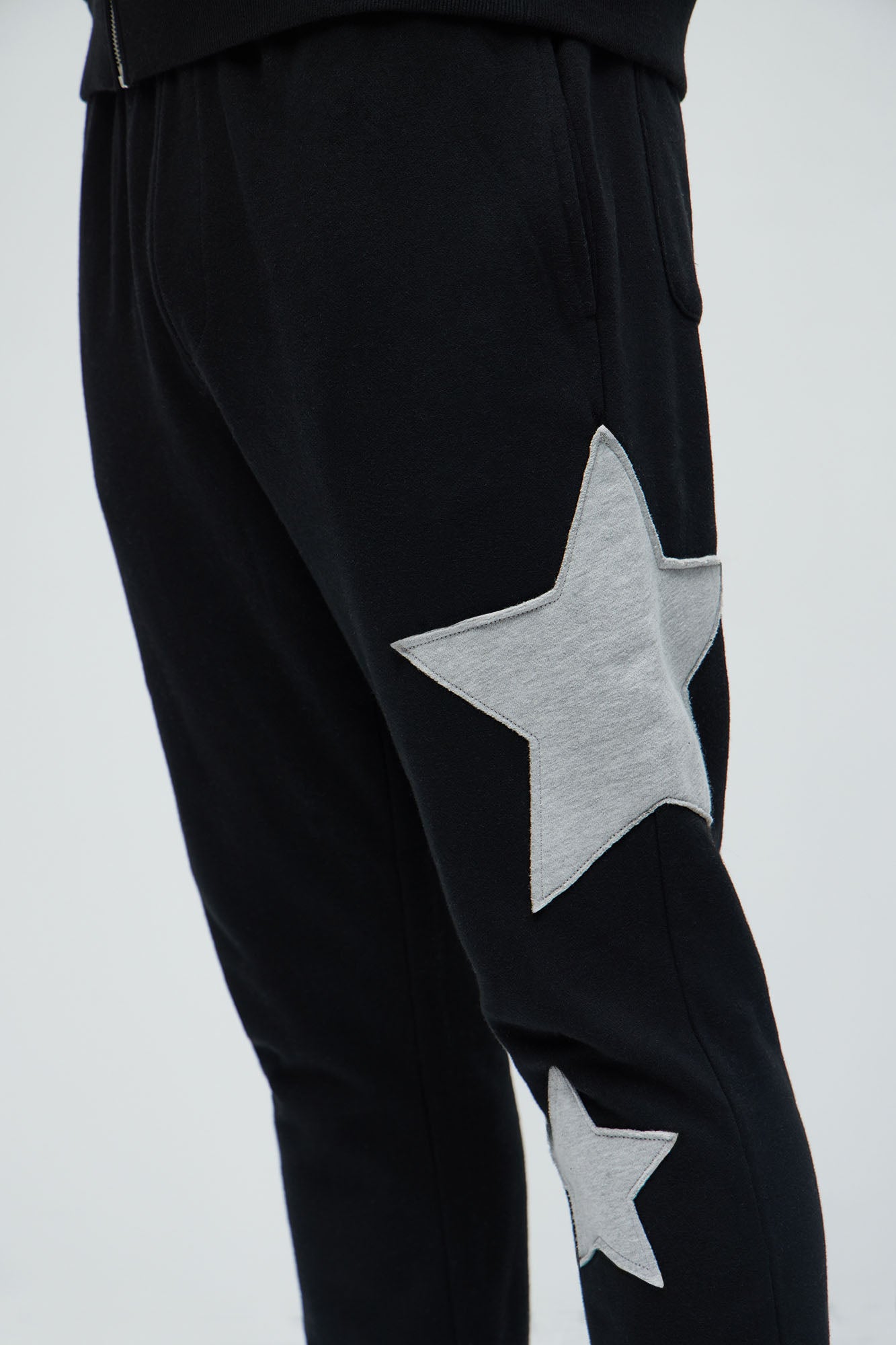 Tyson Stars Skinny Flared Sweatpants - Black
